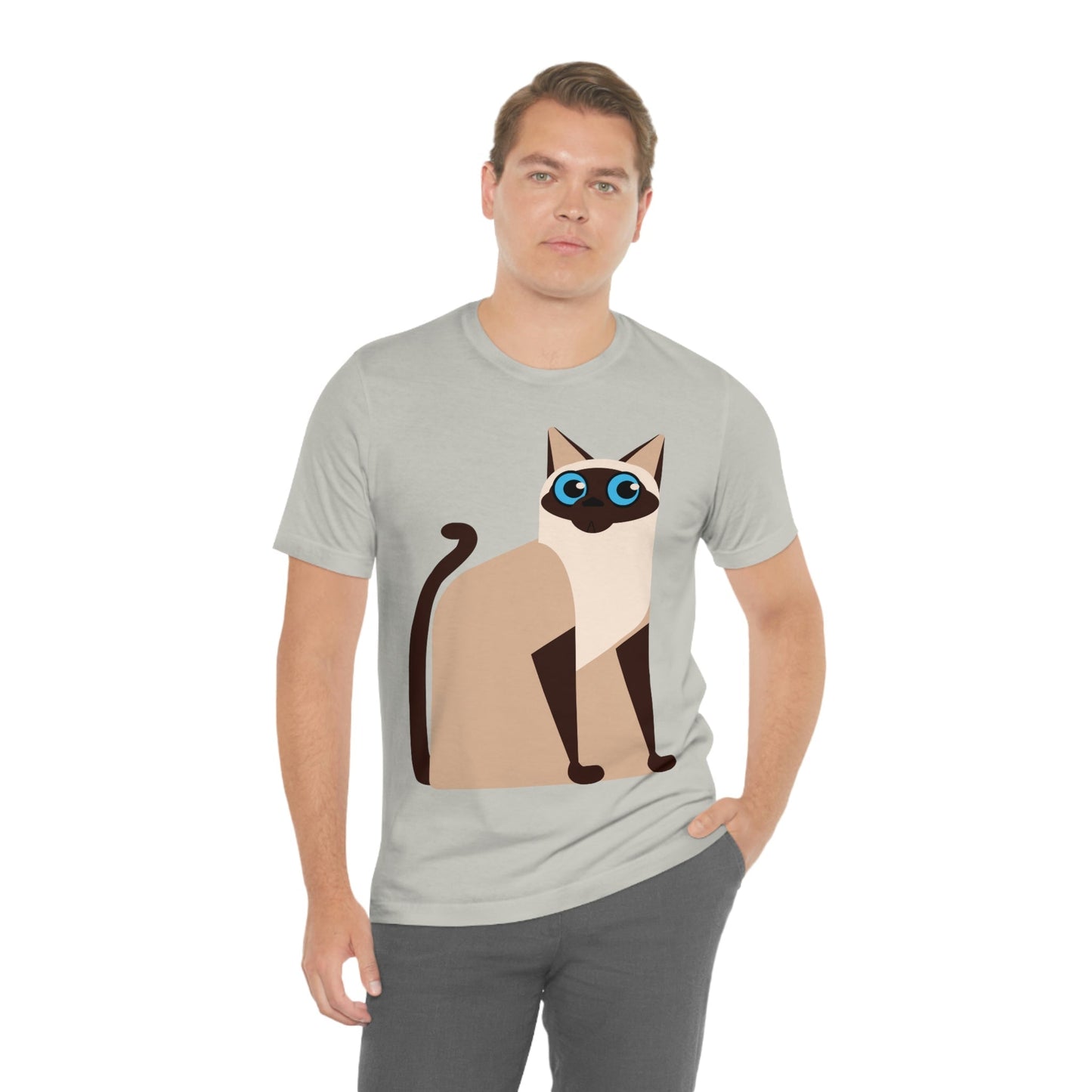 Siam Cat Lovers Anime Cartoon Unisex Jersey Short Sleeve T-Shirt Ichaku [Perfect Gifts Selection]