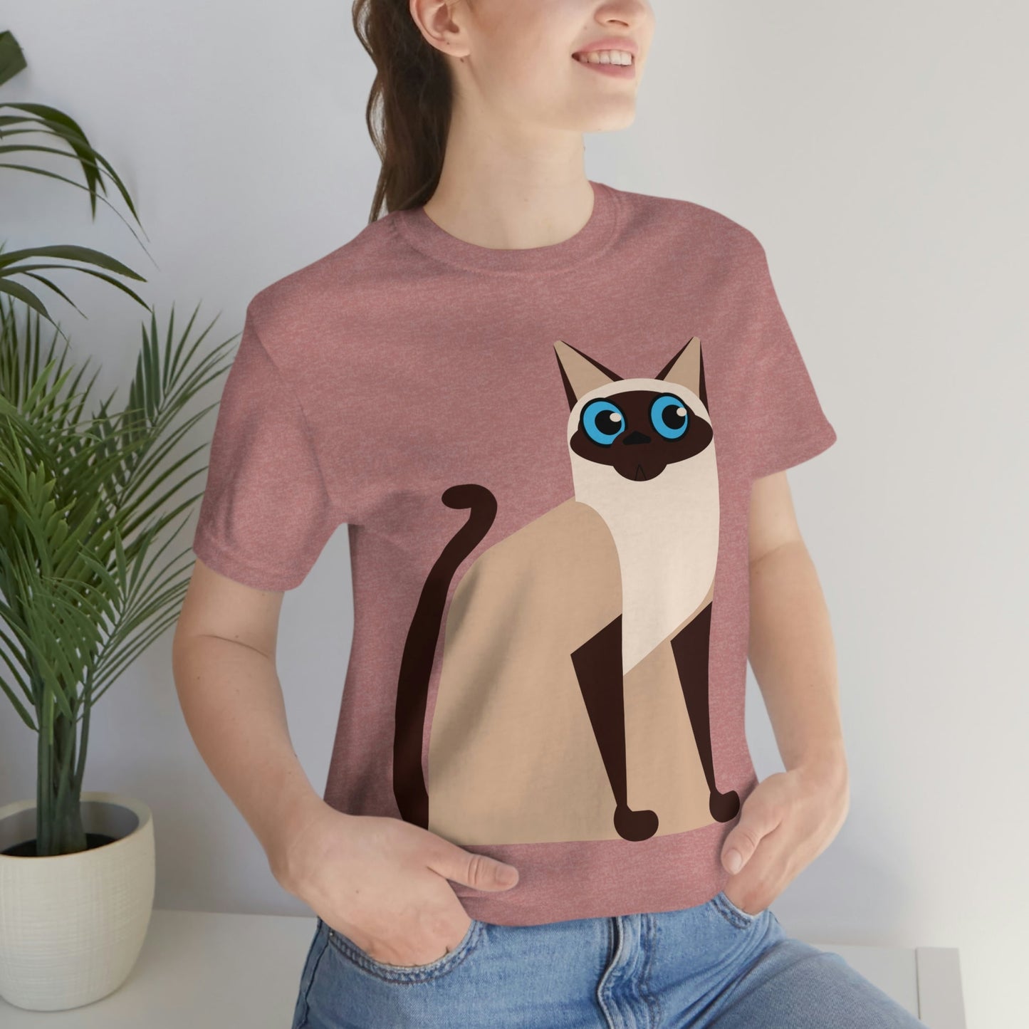 Siam Cat Lovers Anime Cartoon Unisex Jersey Short Sleeve T-Shirt Ichaku [Perfect Gifts Selection]