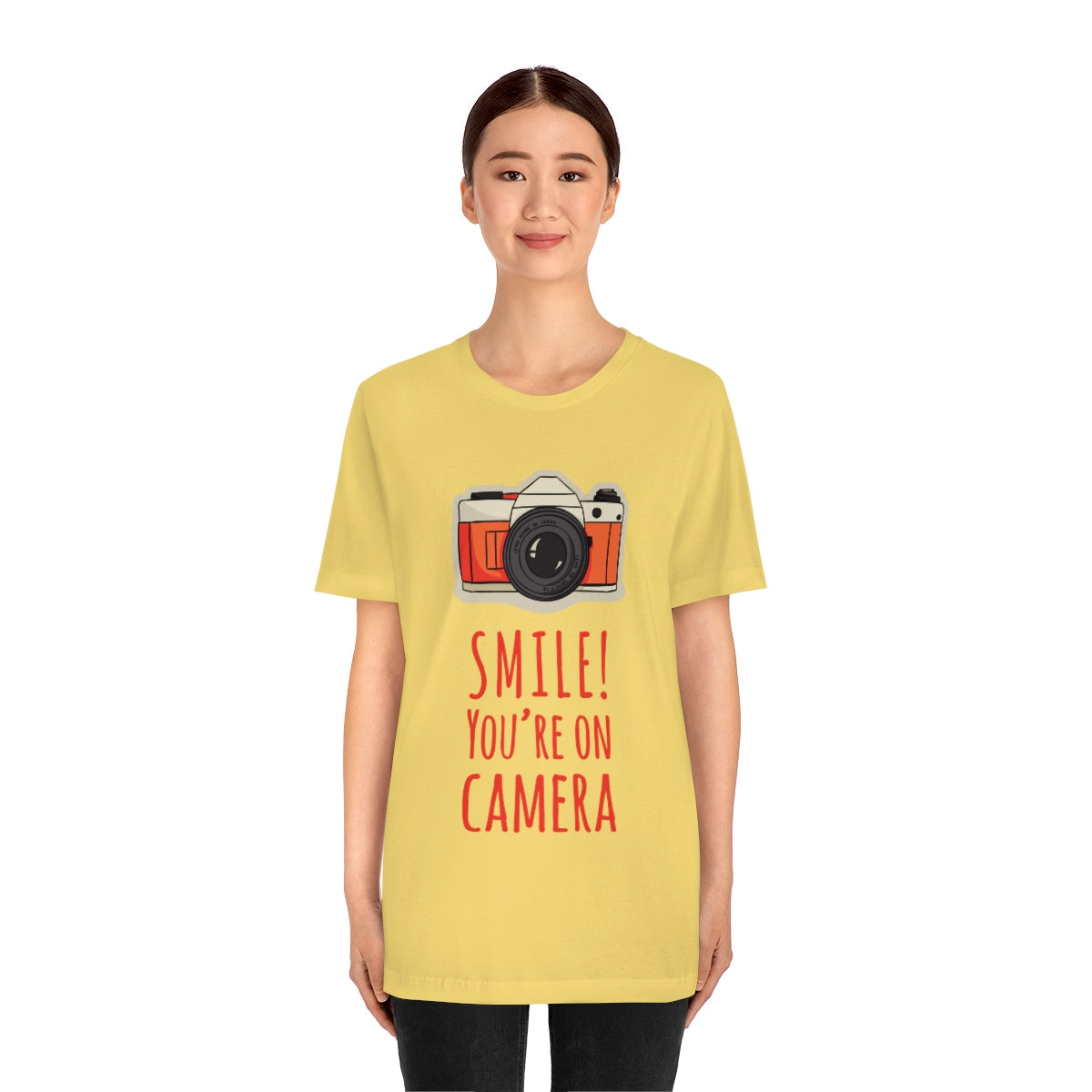 Smile! You`re on Camera Professional Photograph Surveillance Camera Unisex Jersey Short Sleeve T-Shirt Ichaku [Perfect Gifts Selection]