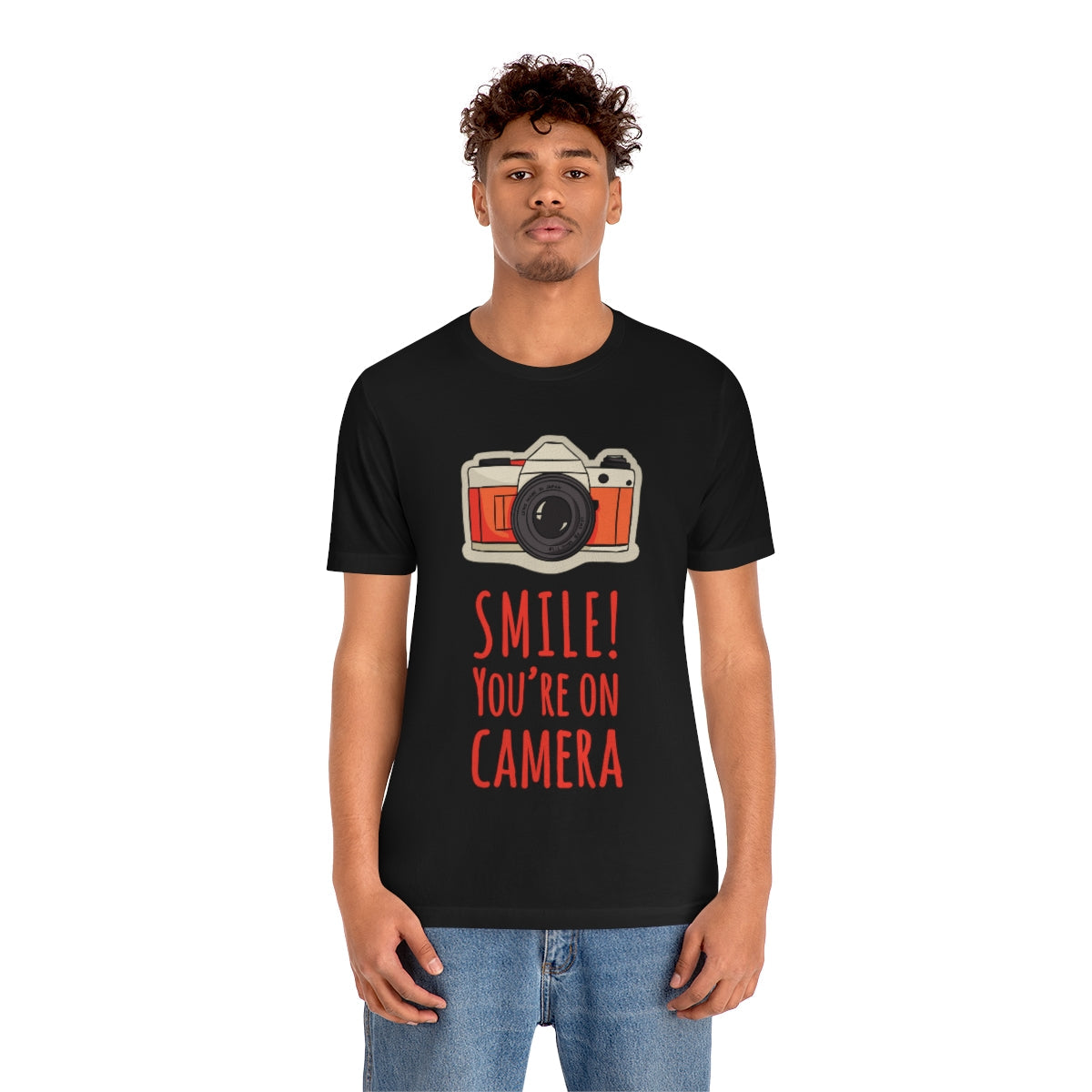 Smile! You`re on Camera Professional Photograph Surveillance Camera Unisex Jersey Short Sleeve T-Shirt Ichaku [Perfect Gifts Selection]