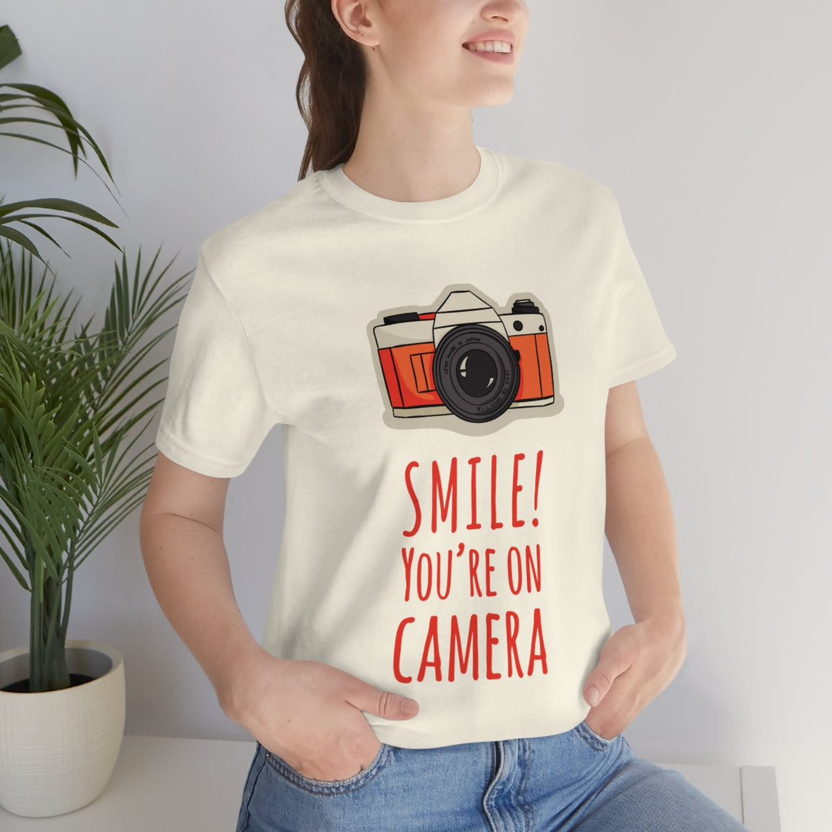 Smile! You`re on Camera Professional Photograph Surveillance Camera Unisex Jersey Short Sleeve T-Shirt Ichaku [Perfect Gifts Selection]