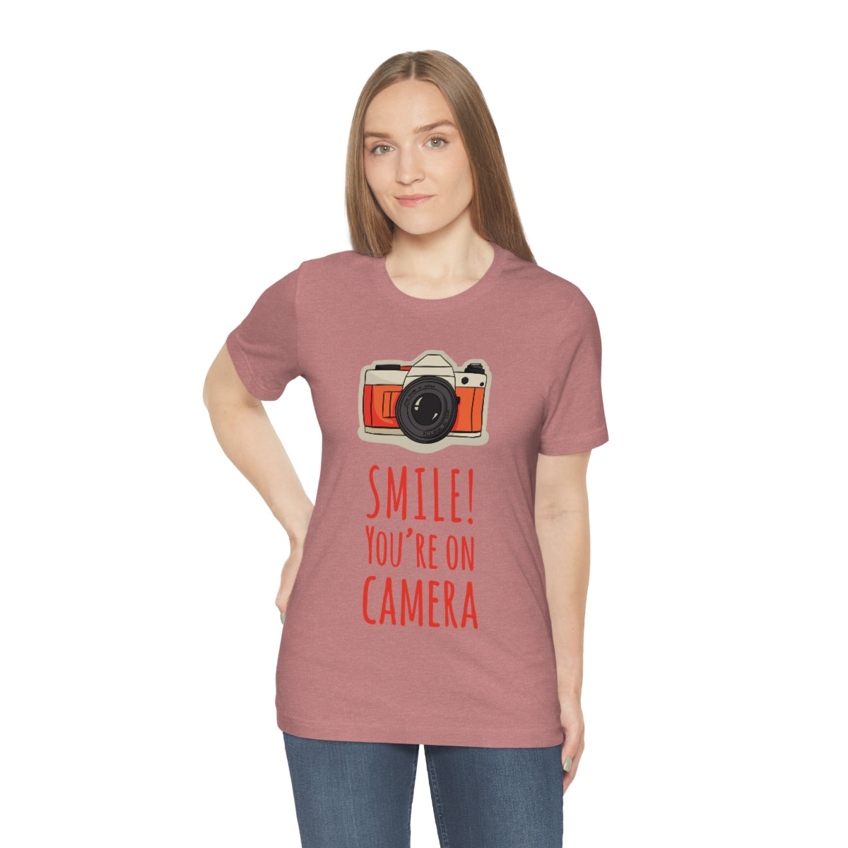 Smile! You`re on Camera Professional Photograph Surveillance Camera Unisex Jersey Short Sleeve T-Shirt Ichaku [Perfect Gifts Selection]