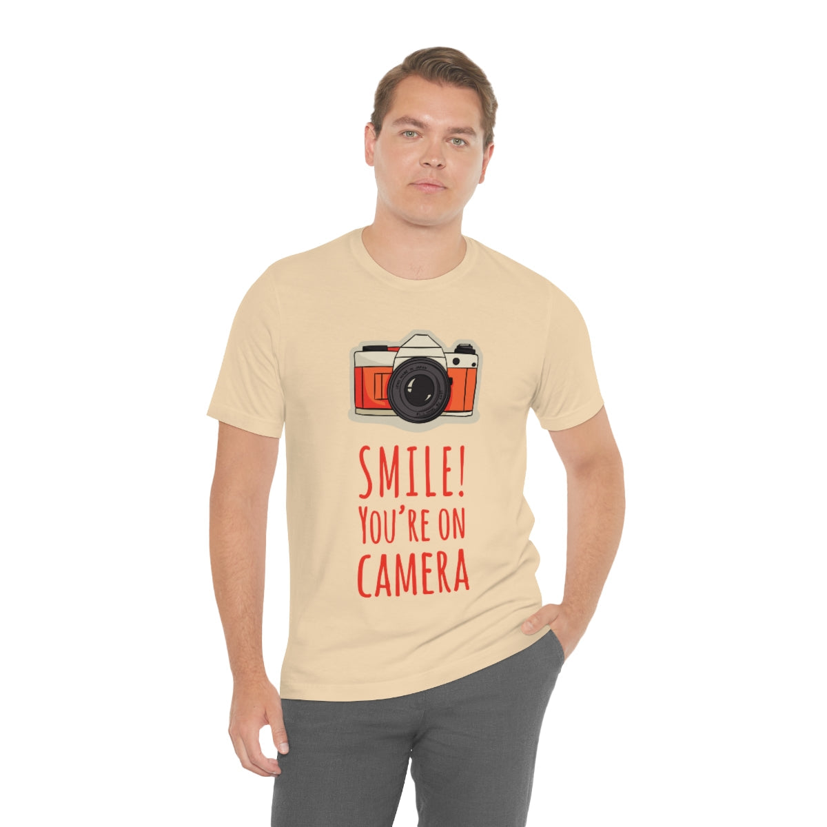 Smile! You`re on Camera Professional Photograph Surveillance Camera Unisex Jersey Short Sleeve T-Shirt Ichaku [Perfect Gifts Selection]