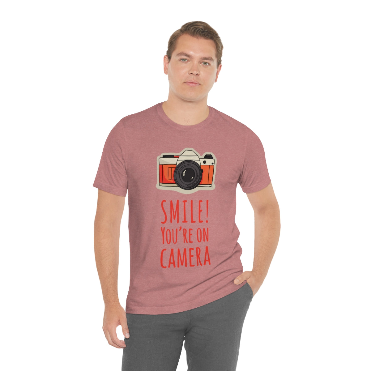 Smile! You`re on Camera Professional Photograph Surveillance Camera Unisex Jersey Short Sleeve T-Shirt Ichaku [Perfect Gifts Selection]