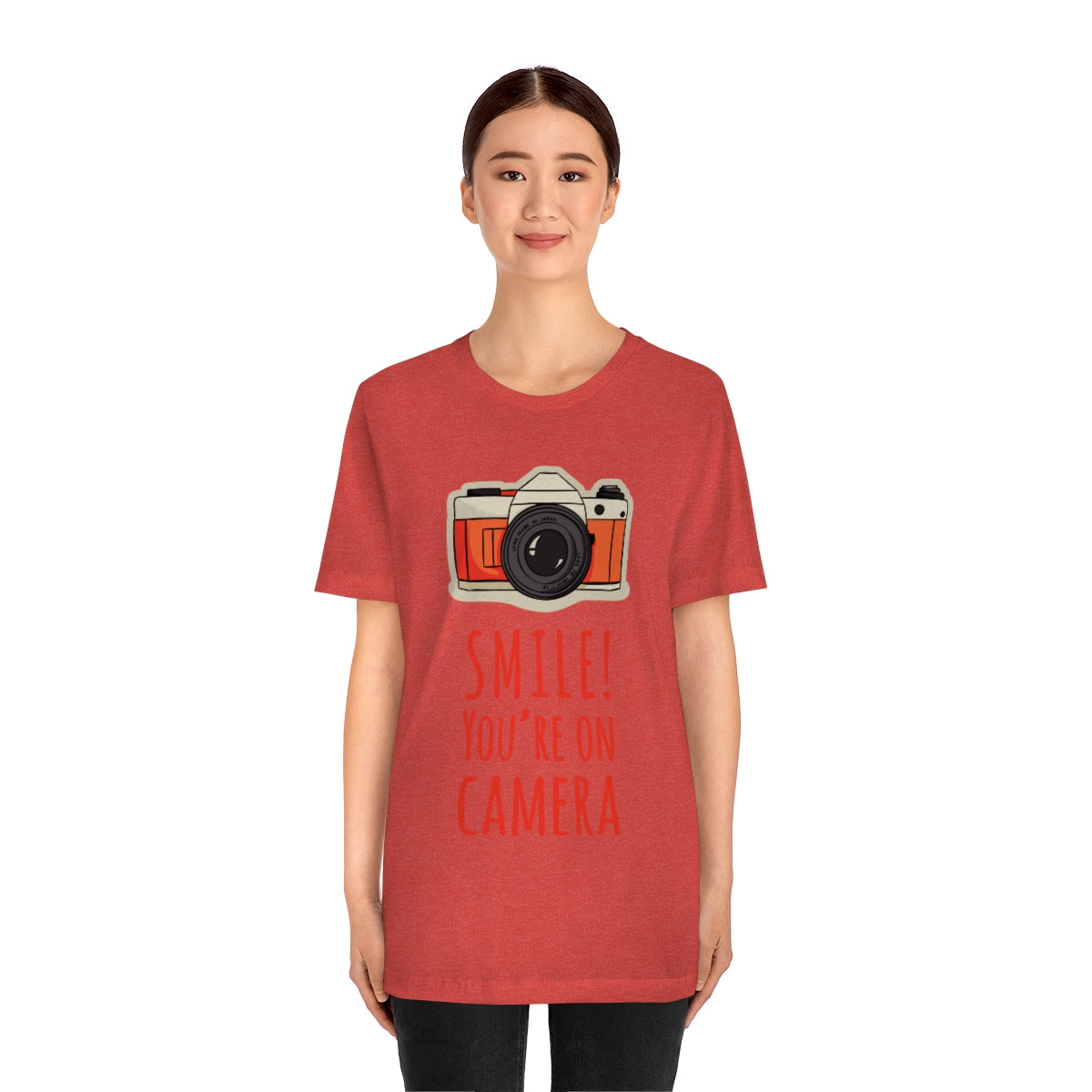 Smile! You`re on Camera Professional Photograph Surveillance Camera Unisex Jersey Short Sleeve T-Shirt Ichaku [Perfect Gifts Selection]