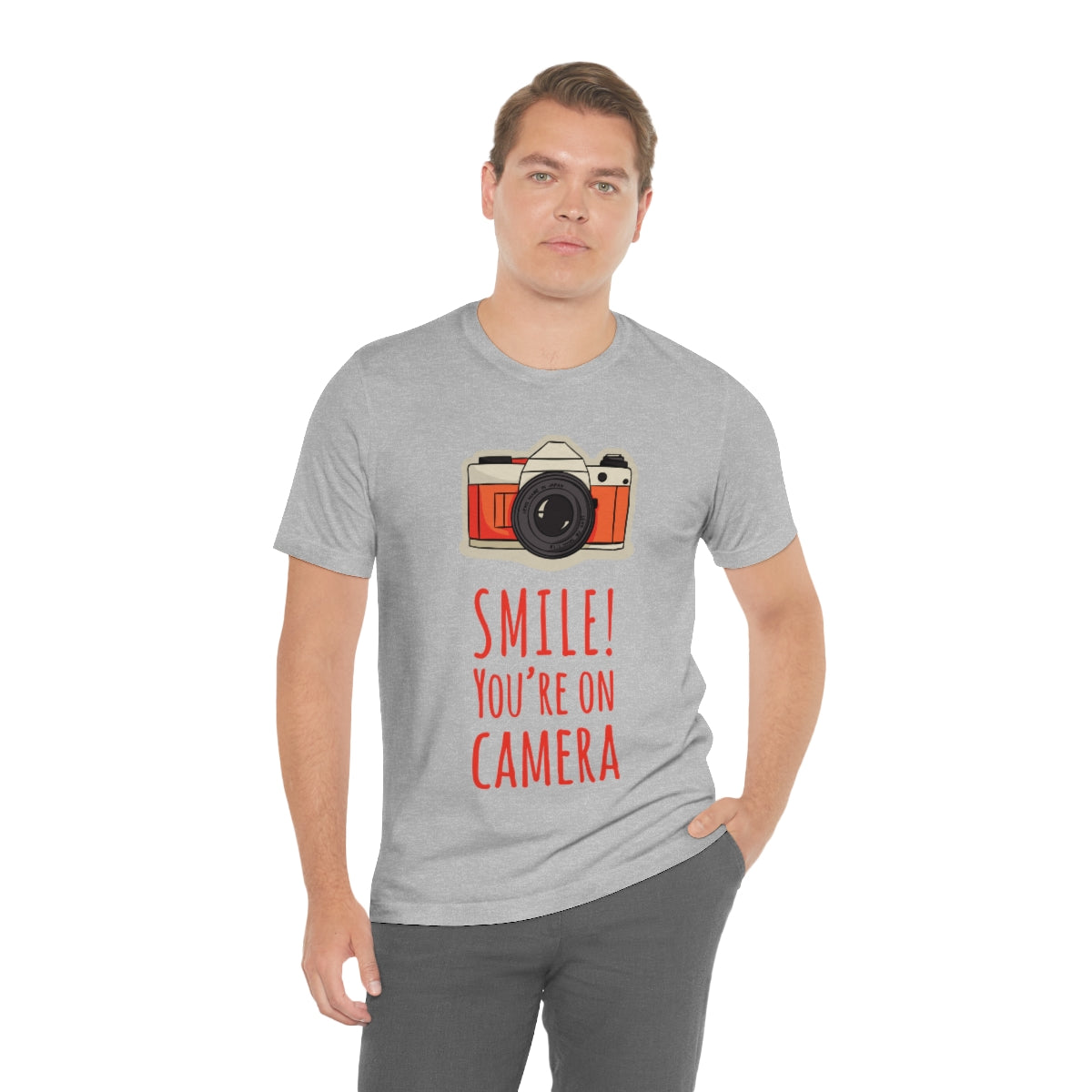 Smile! You`re on Camera Professional Photograph Surveillance Camera Unisex Jersey Short Sleeve T-Shirt Ichaku [Perfect Gifts Selection]