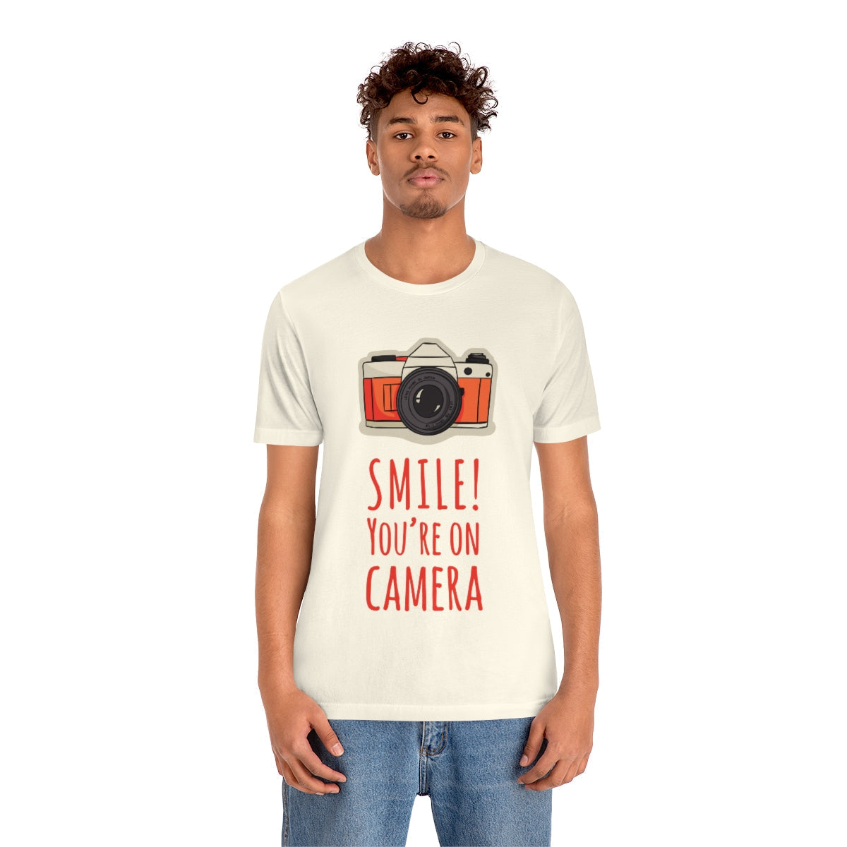 Smile! You`re on Camera Professional Photograph Surveillance Camera Unisex Jersey Short Sleeve T-Shirt Ichaku [Perfect Gifts Selection]