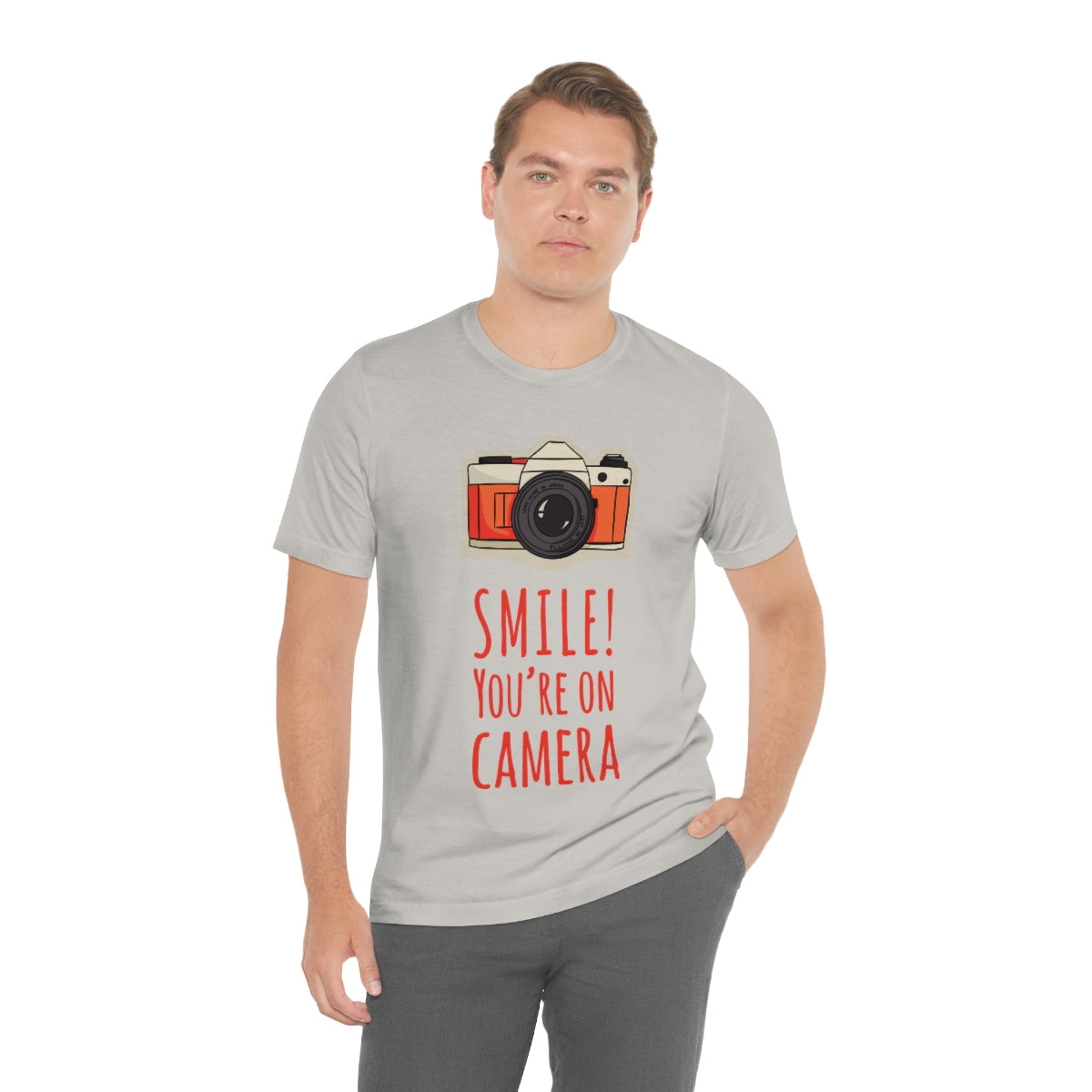 Smile! You`re on Camera Professional Photograph Surveillance Camera Unisex Jersey Short Sleeve T-Shirt Ichaku [Perfect Gifts Selection]