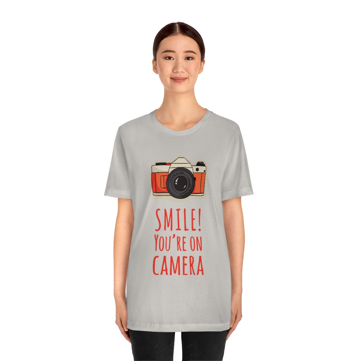 Smile! You`re on Camera Professional Photograph Surveillance Camera Unisex Jersey Short Sleeve T-Shirt Ichaku [Perfect Gifts Selection]