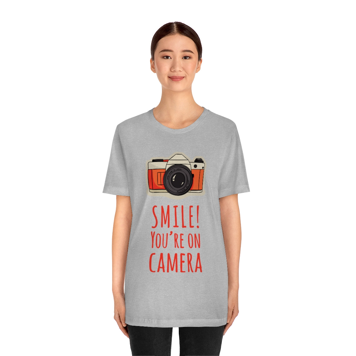 Smile! You`re on Camera Professional Photograph Surveillance Camera Unisex Jersey Short Sleeve T-Shirt Ichaku [Perfect Gifts Selection]