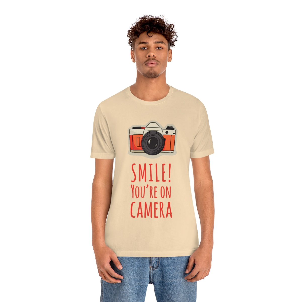 Smile! You`re on Camera Professional Photograph Surveillance Camera Unisex Jersey Short Sleeve T-Shirt Ichaku [Perfect Gifts Selection]