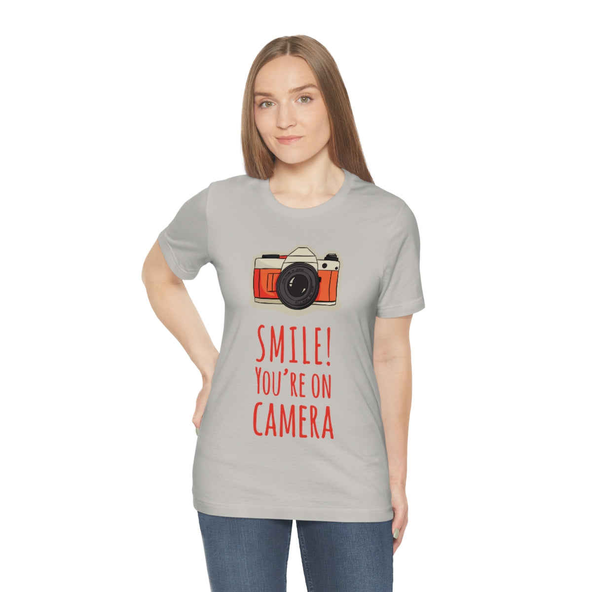 Smile! You`re on Camera Professional Photograph Surveillance Camera Unisex Jersey Short Sleeve T-Shirt Ichaku [Perfect Gifts Selection]