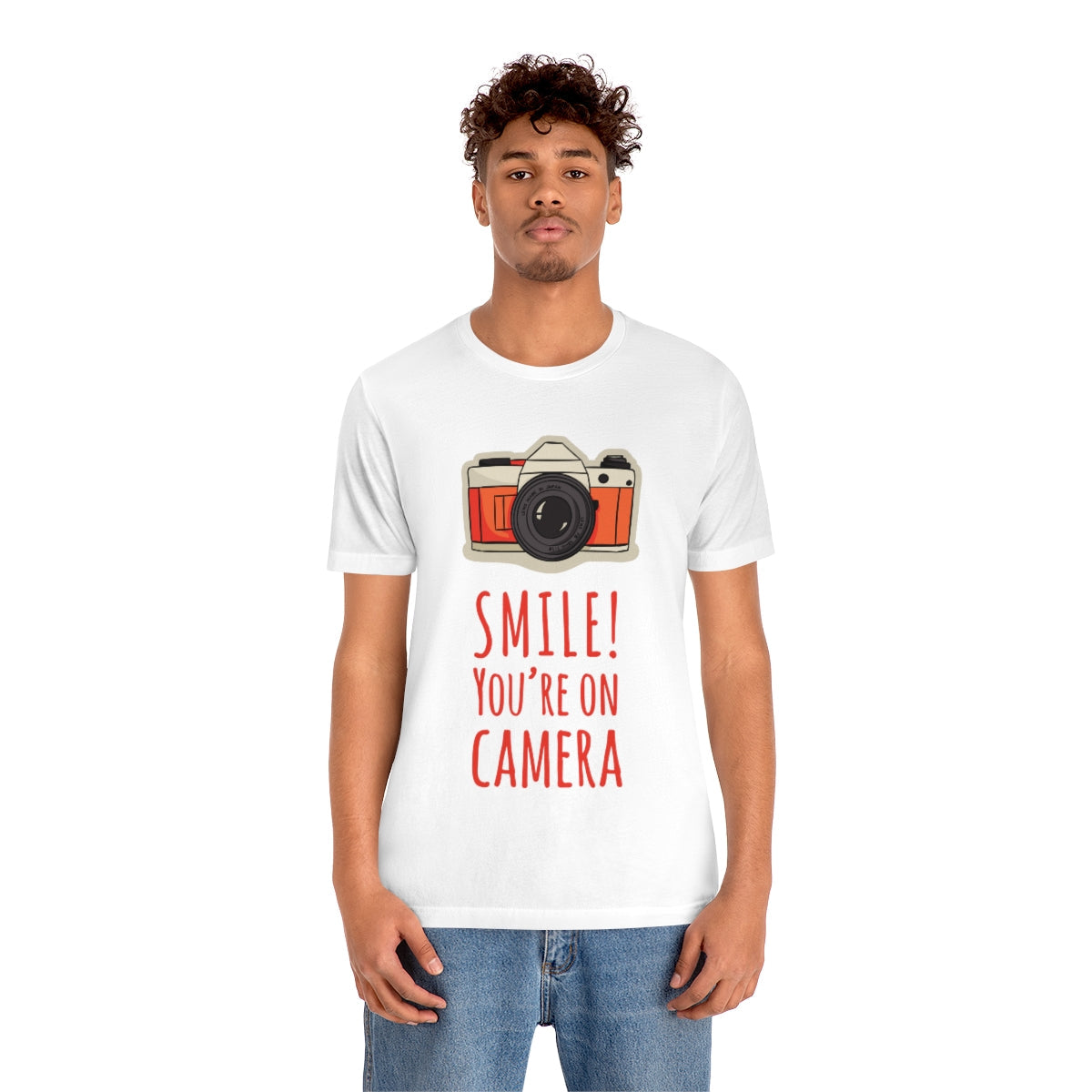 Smile! You`re on Camera Professional Photograph Surveillance Camera Unisex Jersey Short Sleeve T-Shirt Ichaku [Perfect Gifts Selection]