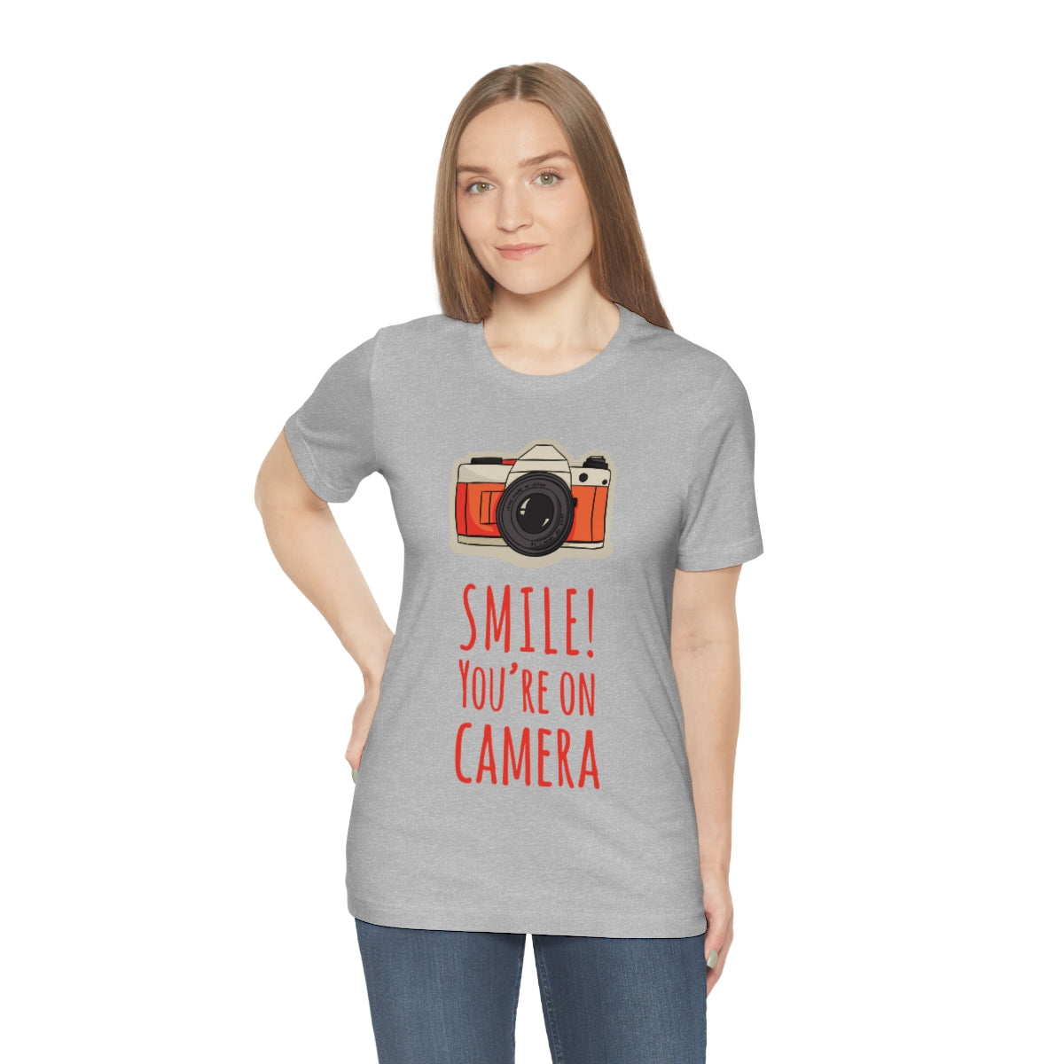 Smile! You`re on Camera Professional Photograph Surveillance Camera Unisex Jersey Short Sleeve T-Shirt Ichaku [Perfect Gifts Selection]