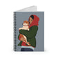 Smiling Woman with Dog Puppy Lovers Aesthetic Classic Art Spiral Notebook - Ruled Line Ichaku [Perfect Gifts Selection]