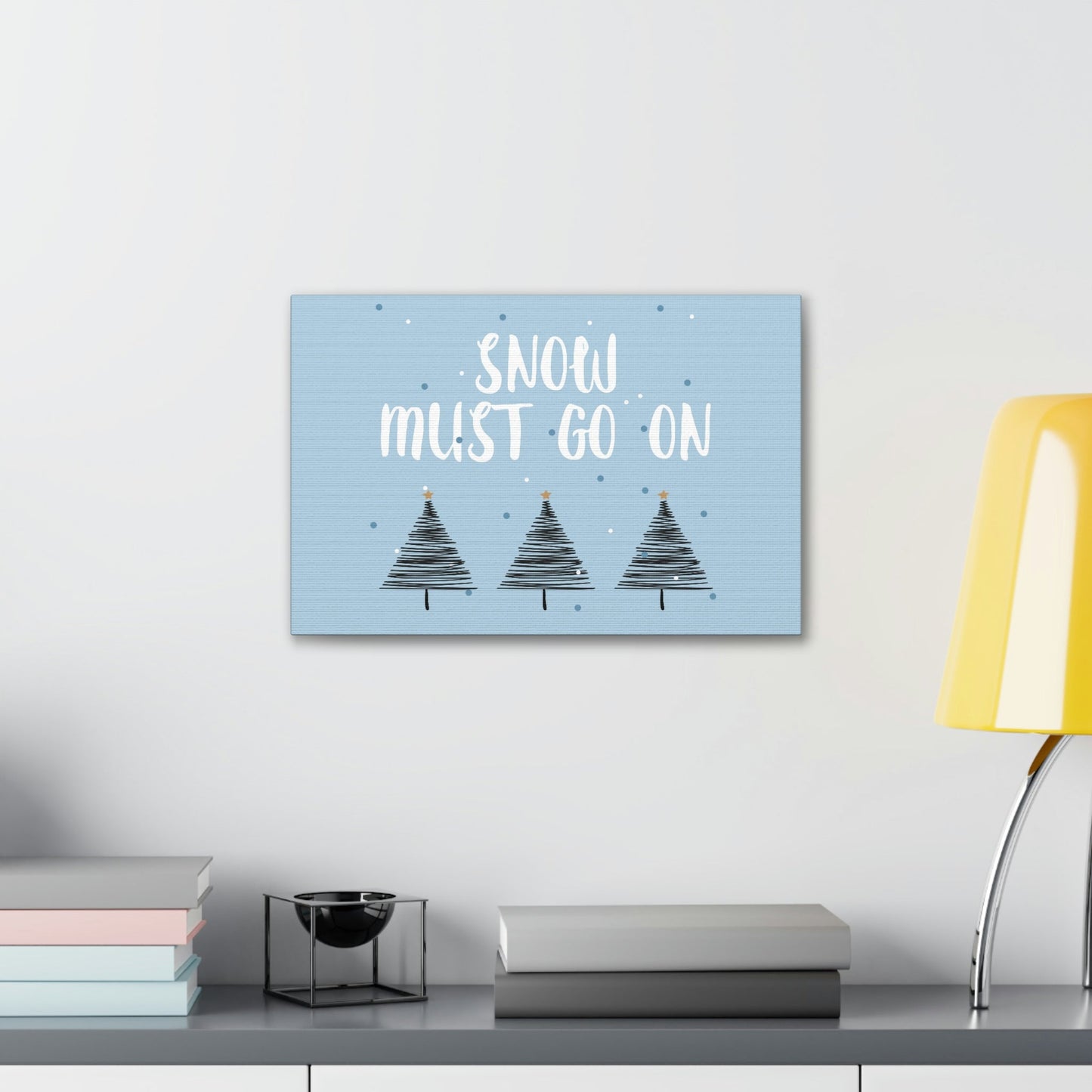 Snow Must Go On Winter Happiness Aesthetic Classic Art Canvas Gallery Wraps Ichaku [Perfect Gifts Selection]