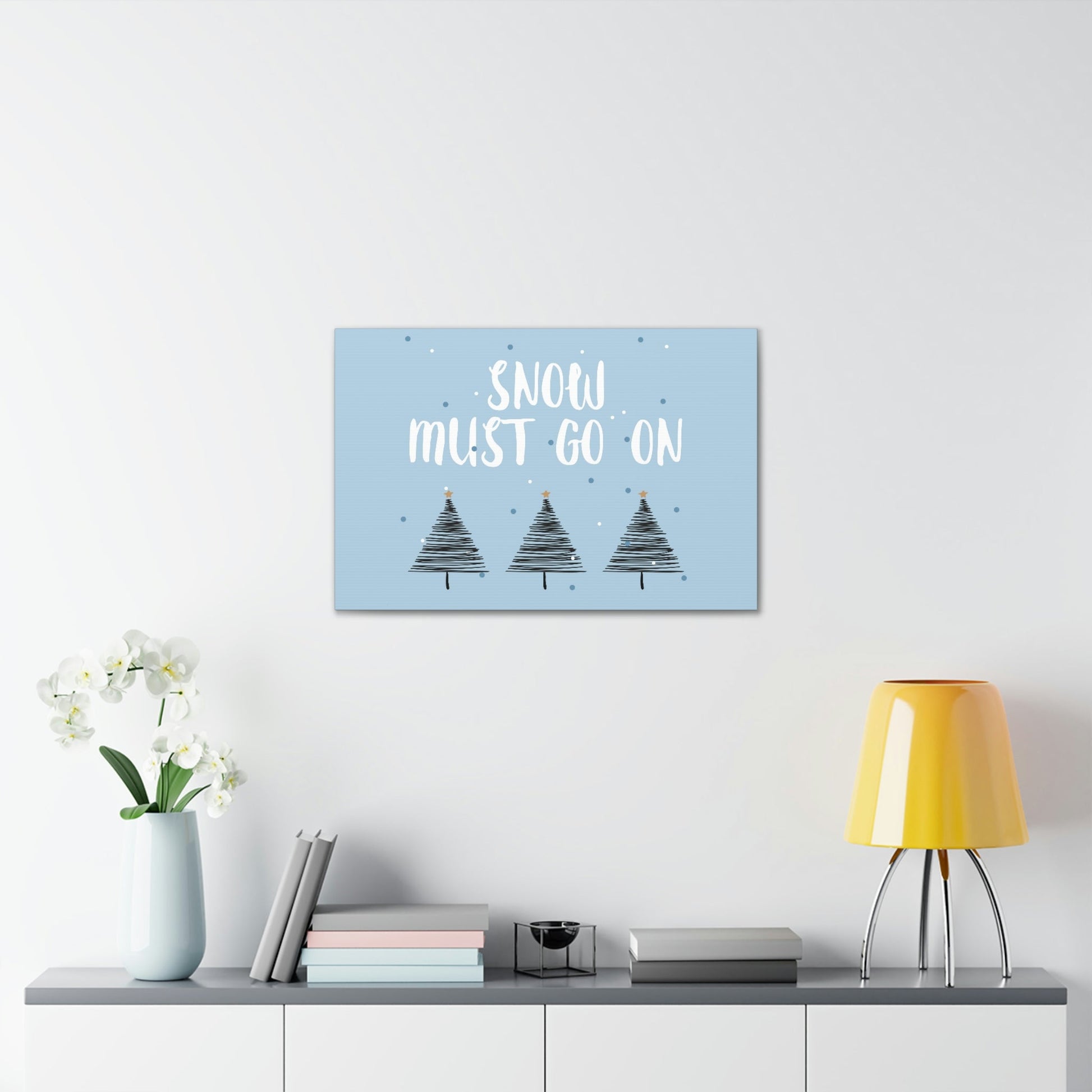 Snow Must Go On Winter Happiness Aesthetic Classic Art Canvas Gallery Wraps Ichaku [Perfect Gifts Selection]