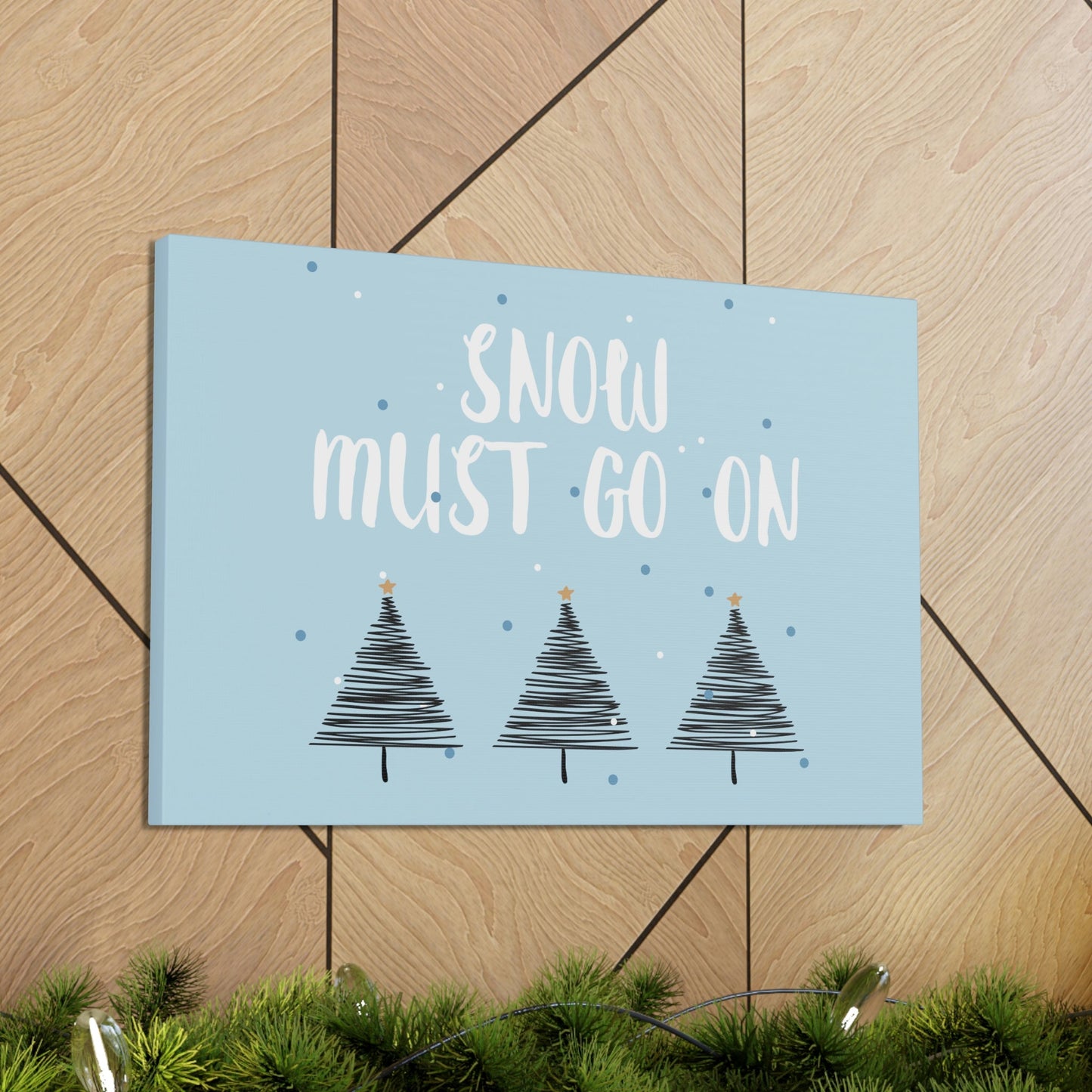 Snow Must Go On Winter Happiness Aesthetic Classic Art Canvas Gallery Wraps Ichaku [Perfect Gifts Selection]