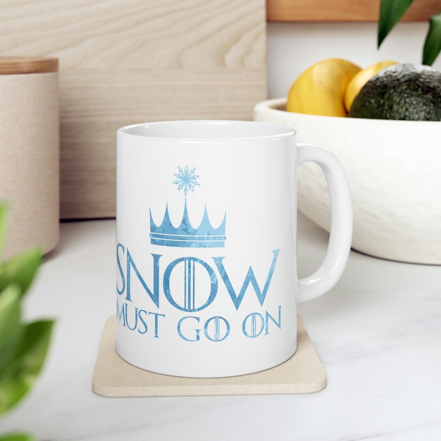 Snow Must Go On Winter Happiness Art Ceramic Mug 11oz Ichaku [Perfect Gifts Selection]