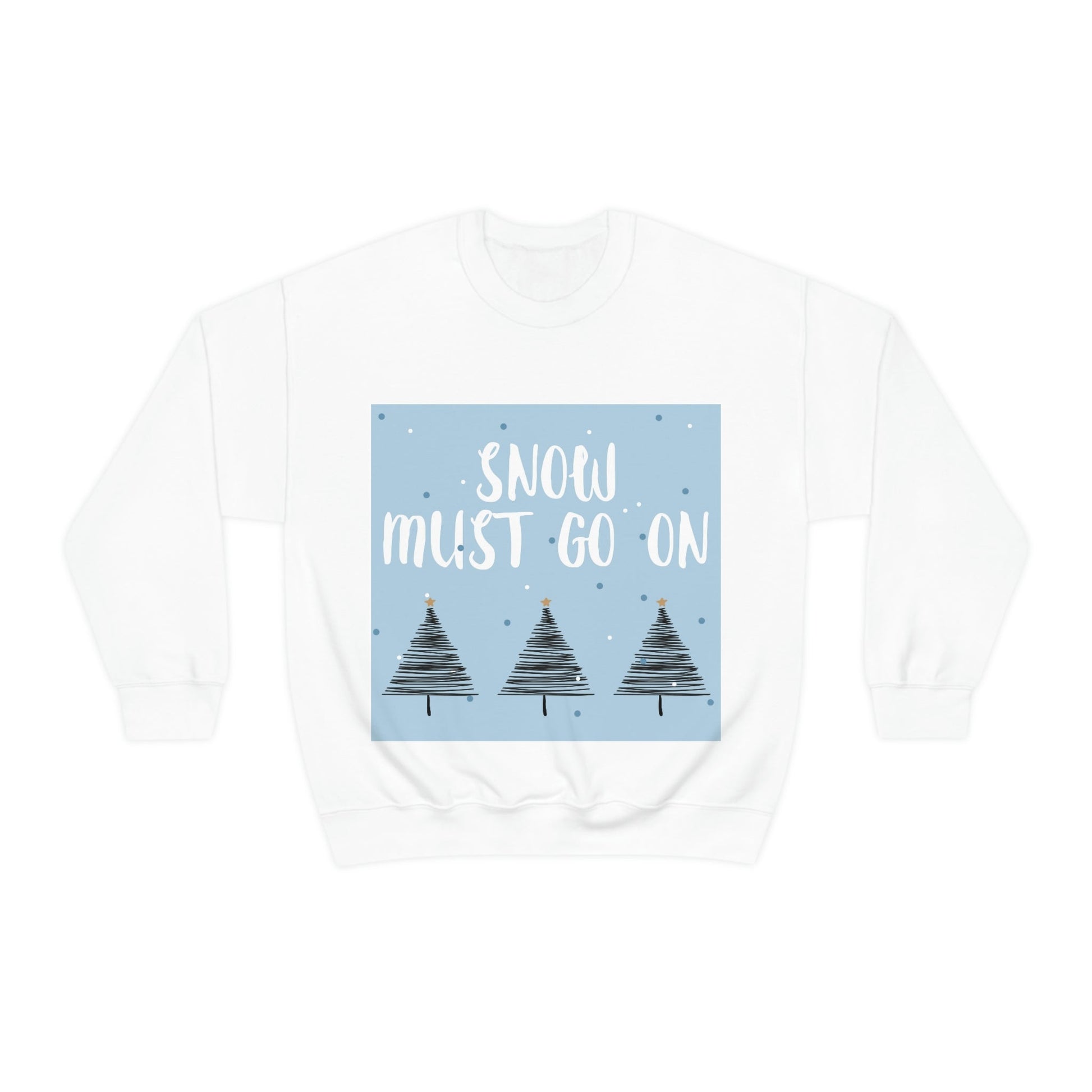 Snow Must Go On Winter Happiness Art Unisex Heavy Blend™ Crewneck Sweatshirt Ichaku [Perfect Gifts Selection]