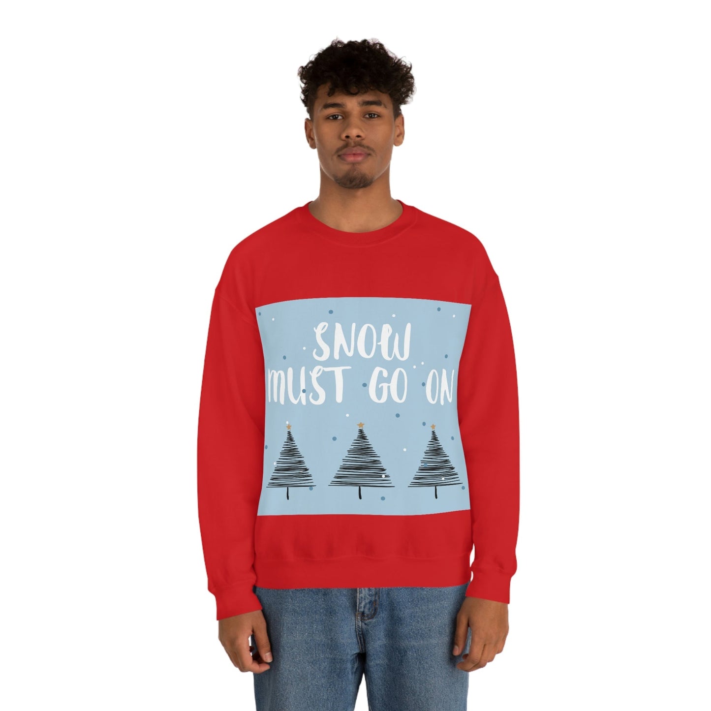 Snow Must Go On Winter Happiness Art Unisex Heavy Blend™ Crewneck Sweatshirt Ichaku [Perfect Gifts Selection]