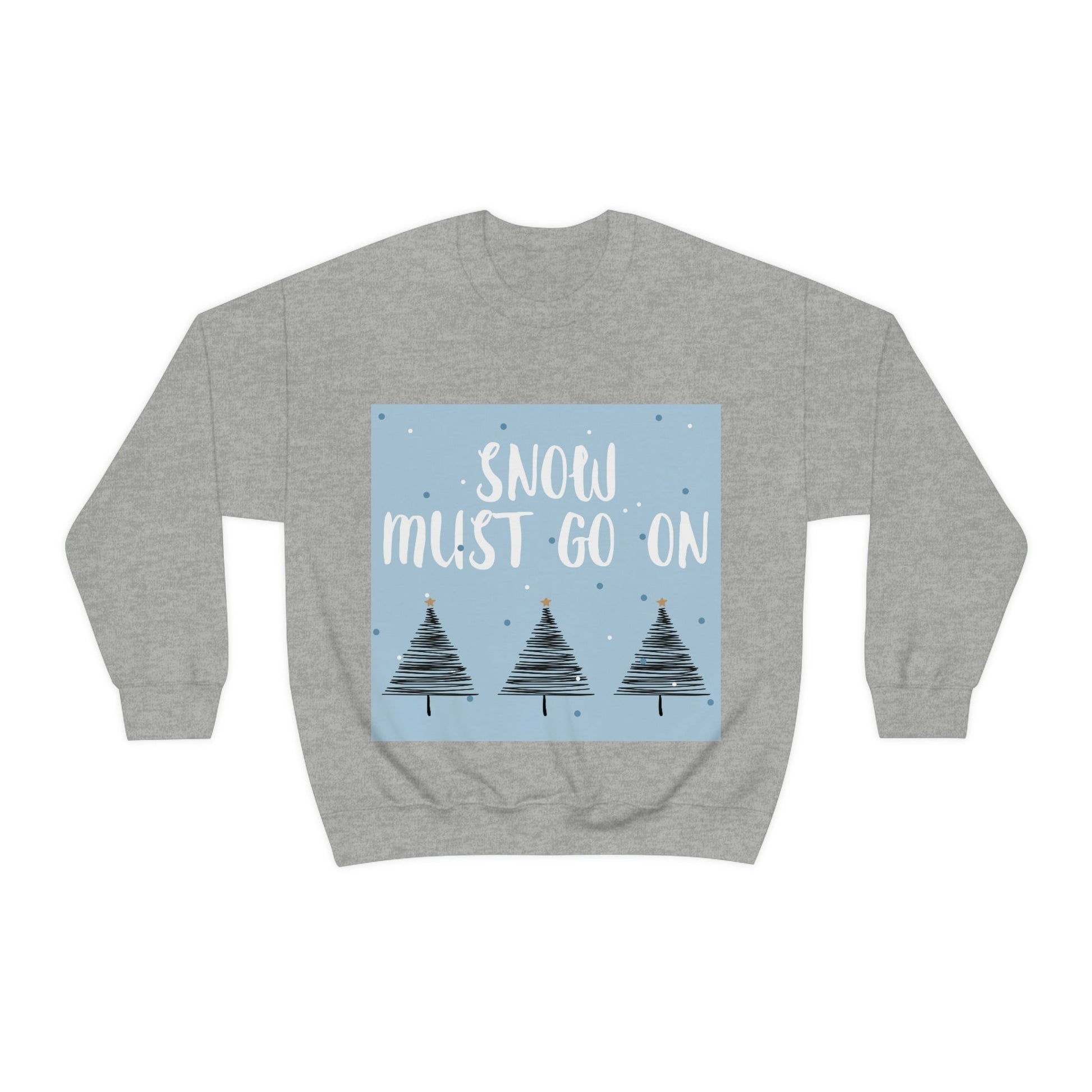 Snow Must Go On Winter Happiness Art Unisex Heavy Blend™ Crewneck Sweatshirt Ichaku [Perfect Gifts Selection]