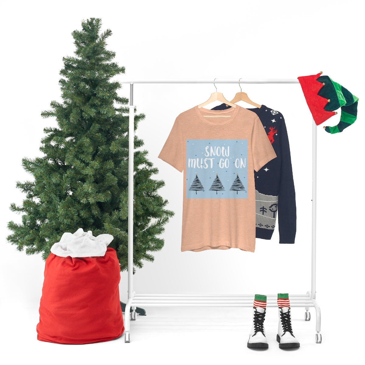 Snow Must Go On Winter Happiness Unisex Jersey Short Sleeve T-Shirt Ichaku [Perfect Gifts Selection]