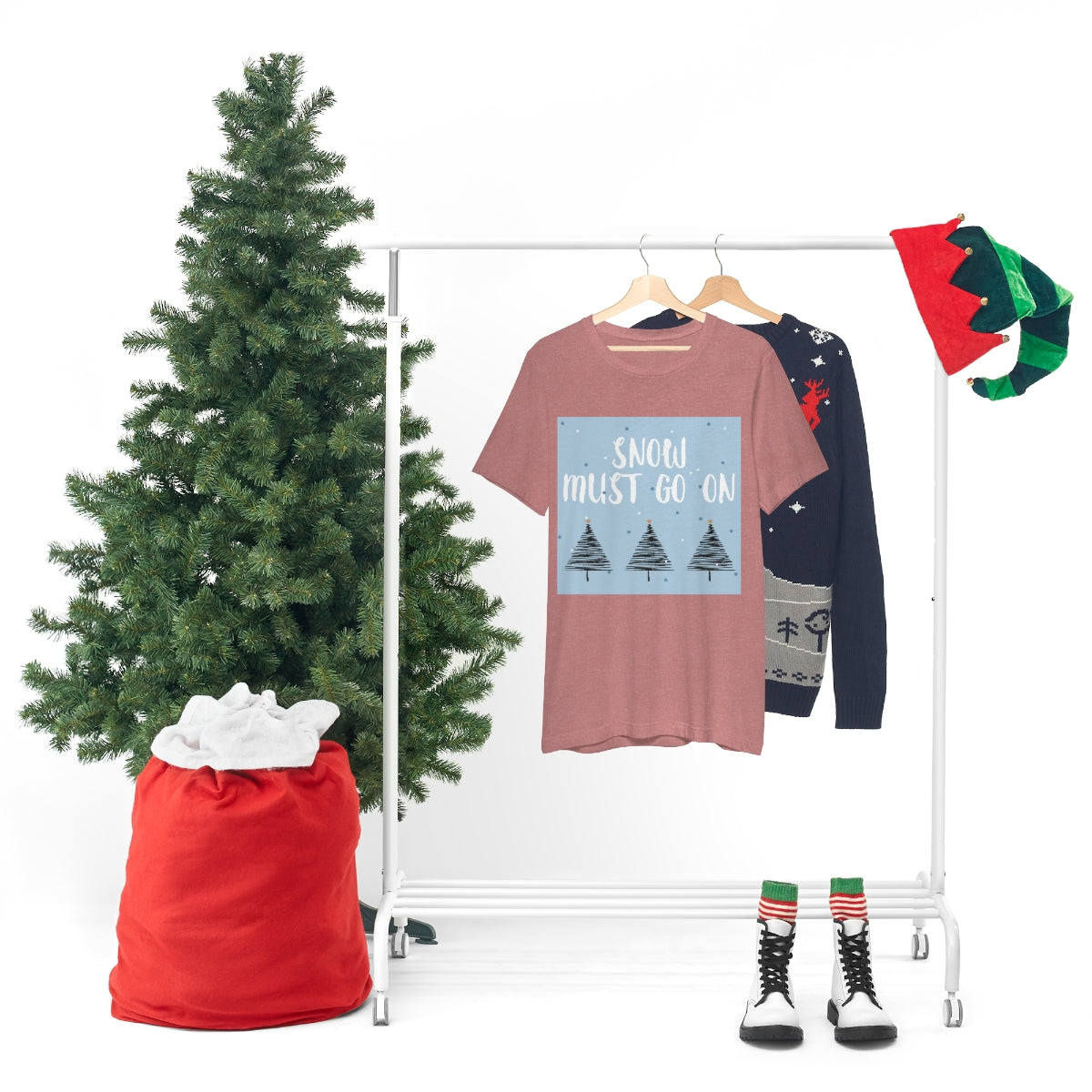 Snow Must Go On Winter Happiness Unisex Jersey Short Sleeve T-Shirt Ichaku [Perfect Gifts Selection]