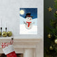 Snowman Cartoon Christmas Night Art Premium Matte Vertical Posters Ichaku [Perfect Gifts Selection]