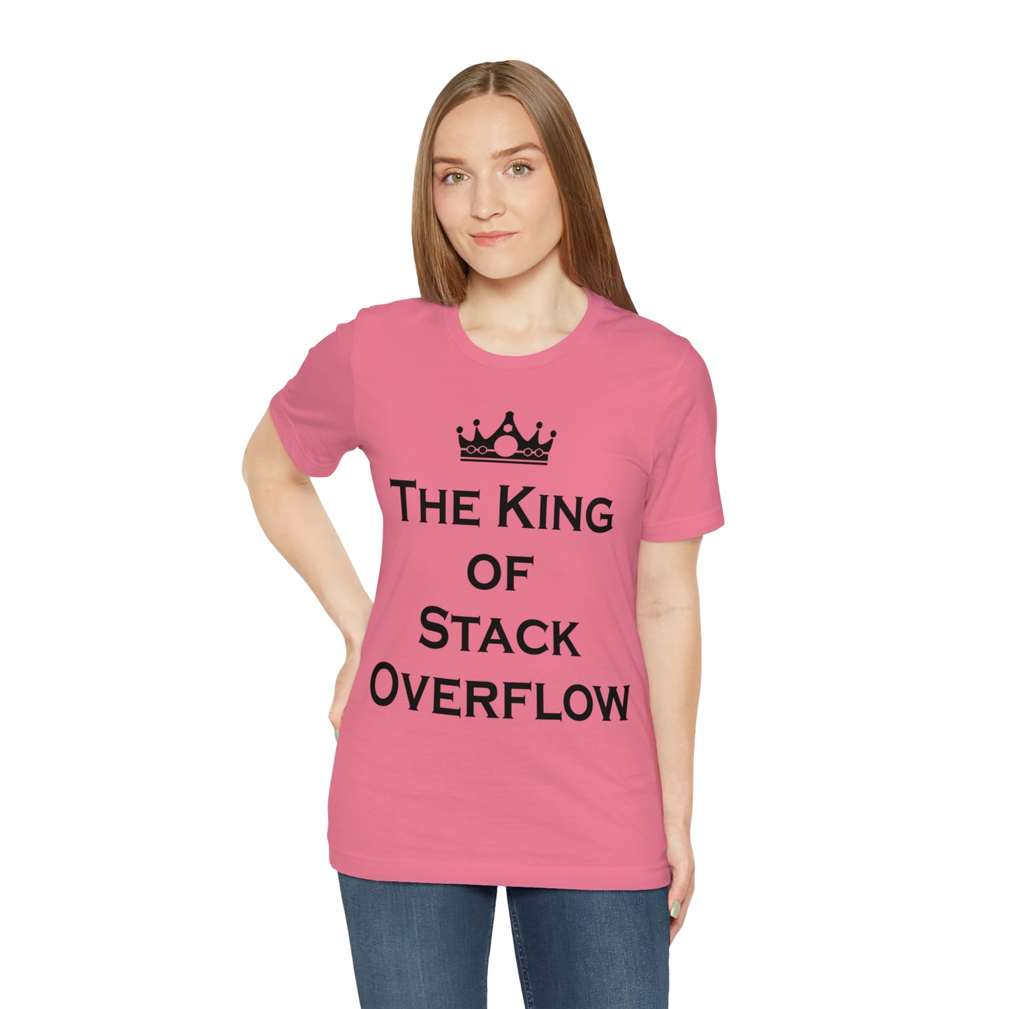 The King of Stack Overflow IT Funny Coding Unisex Jersey Short Sleeve T-Shirt