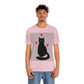 Black Cat with Heart Love Unisex Jersey Short Sleeve T-Shirt