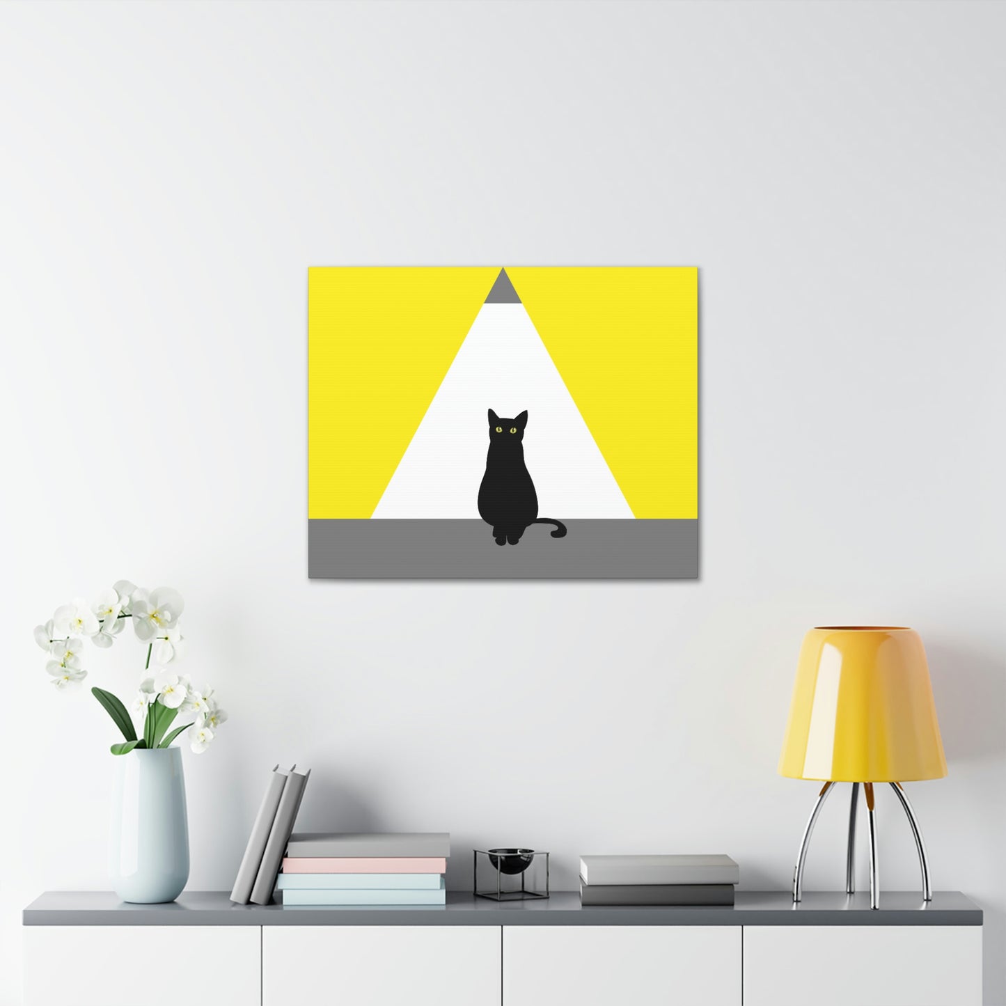 Black Cat Watching Lord of Light Looking At Sunset Classic Art Canvas Gallery Wraps