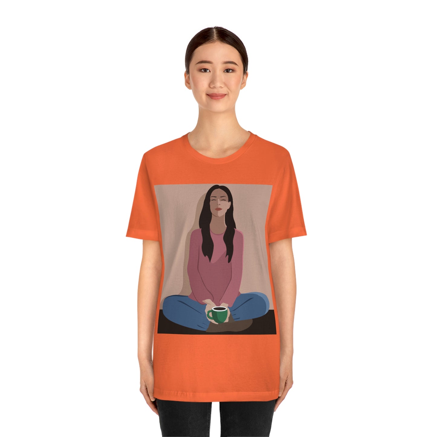 Woman Meditation Gratitude Find Inner Peace Unisex Jersey Short Sleeve T-Shirt