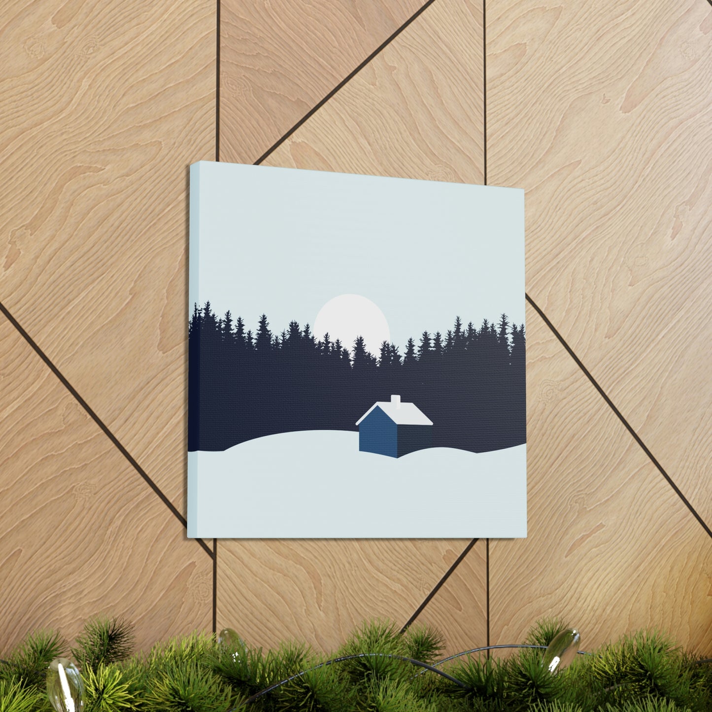 Frosty Morning Forest Minimal Aesthetic Classic Art Canvas Gallery Wraps