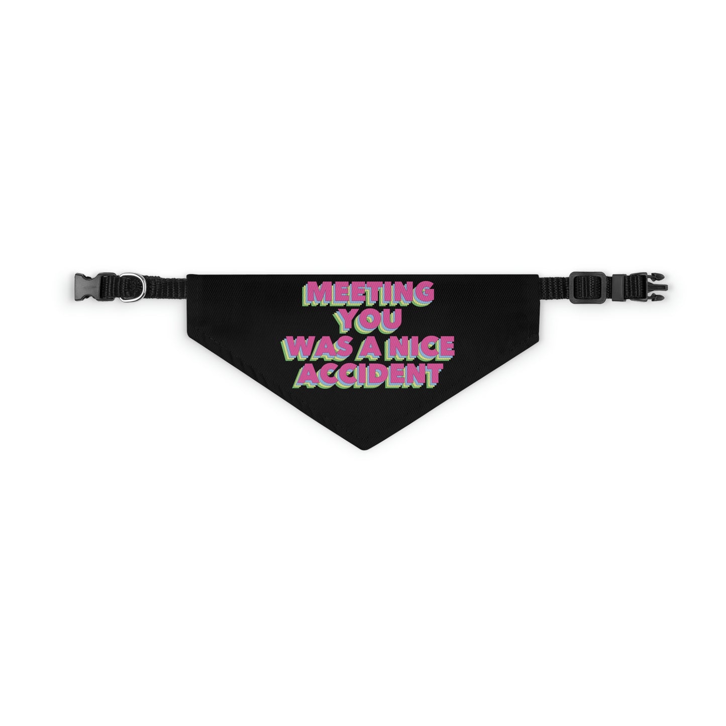 Meeting You Was A Nice Accident Humor Quotes Retro Text Pet Bandana Collar