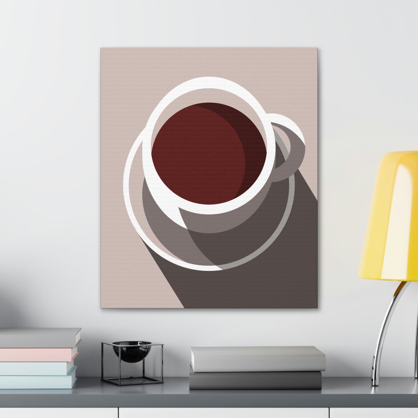 Cup Of Coffee Minimal Art Aesthetic Beige Aesthetic Classic Art Canvas Gallery Wraps