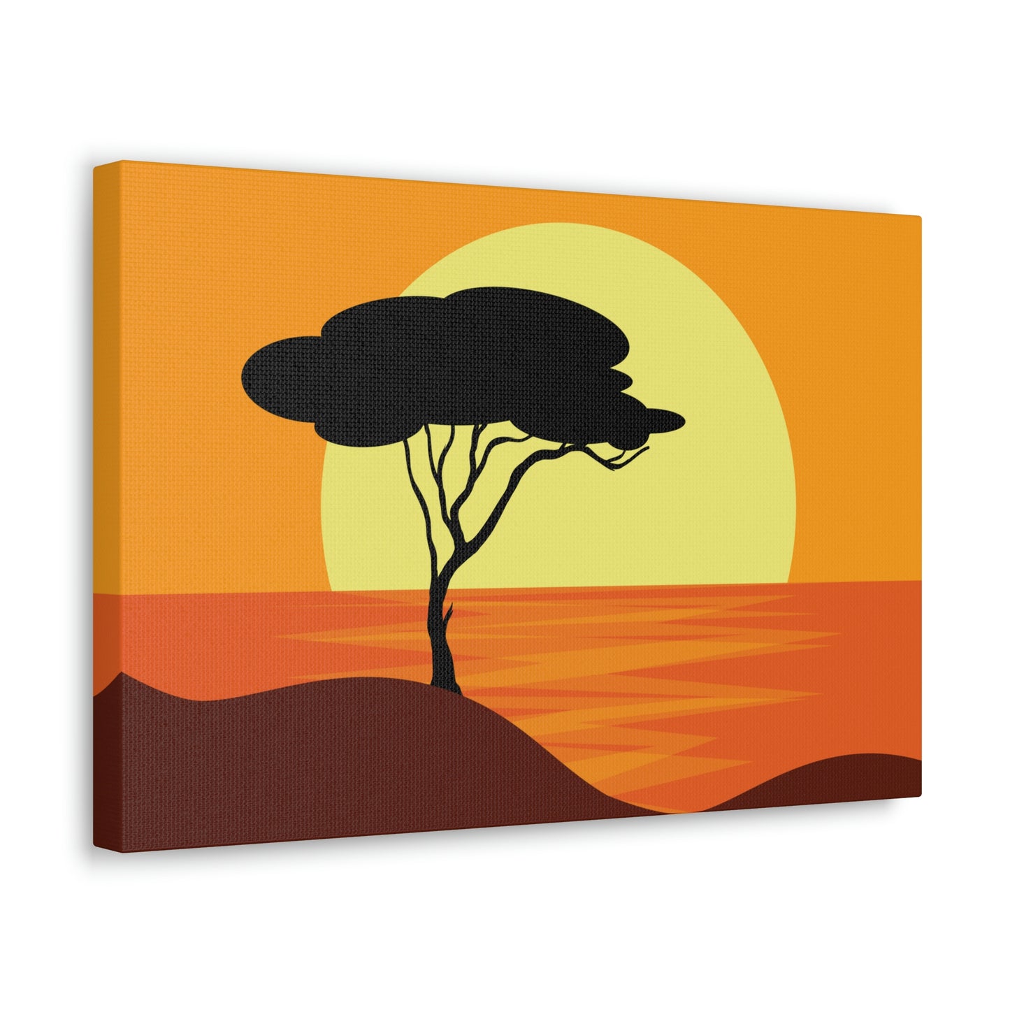 Africa Savanna Sunset Minimal Landscape View Aesthetic Classic Art Canvas Gallery Wraps