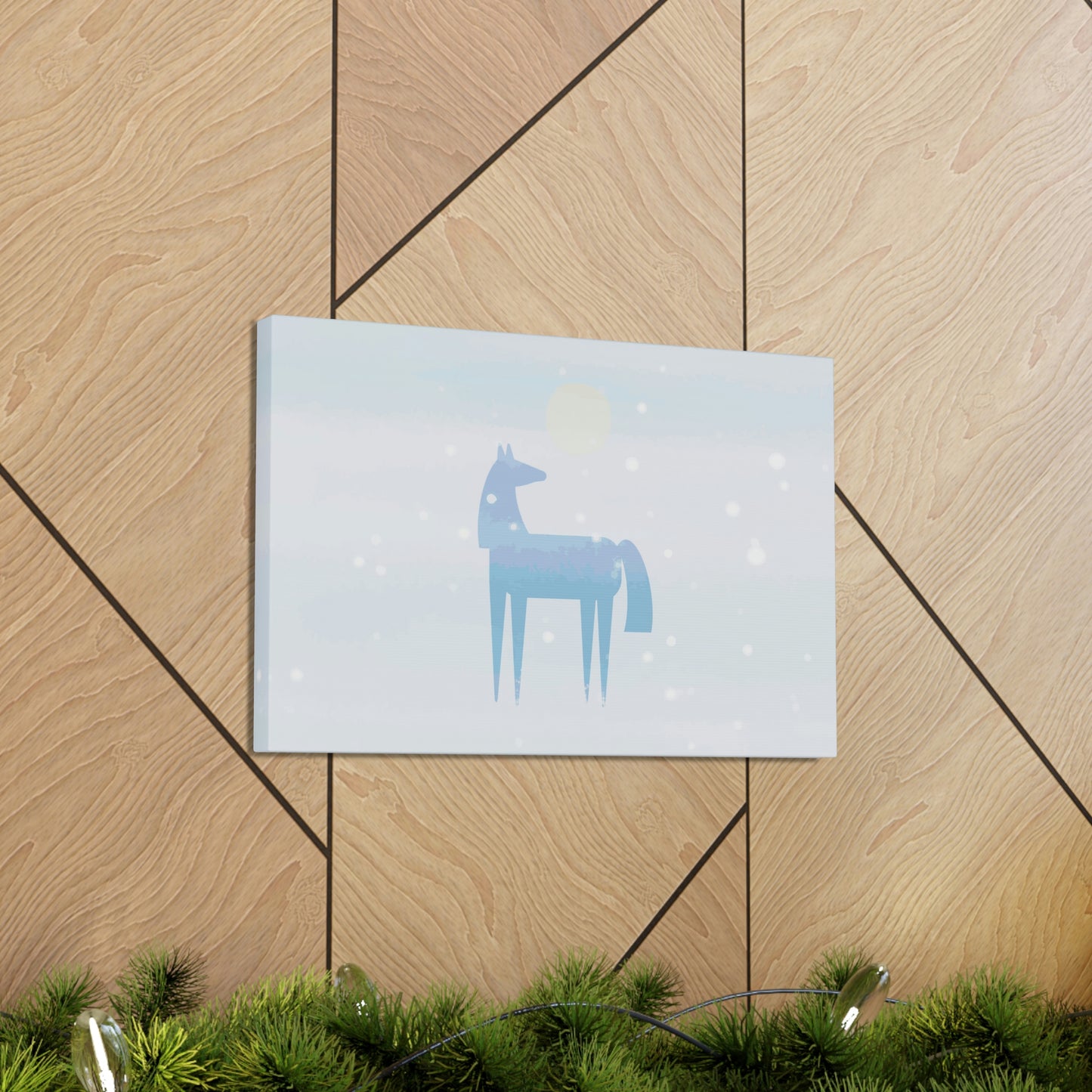 Horse Under the Snow Winter Landscape Art Aesthetic Classic Art Canvas Gallery Wraps