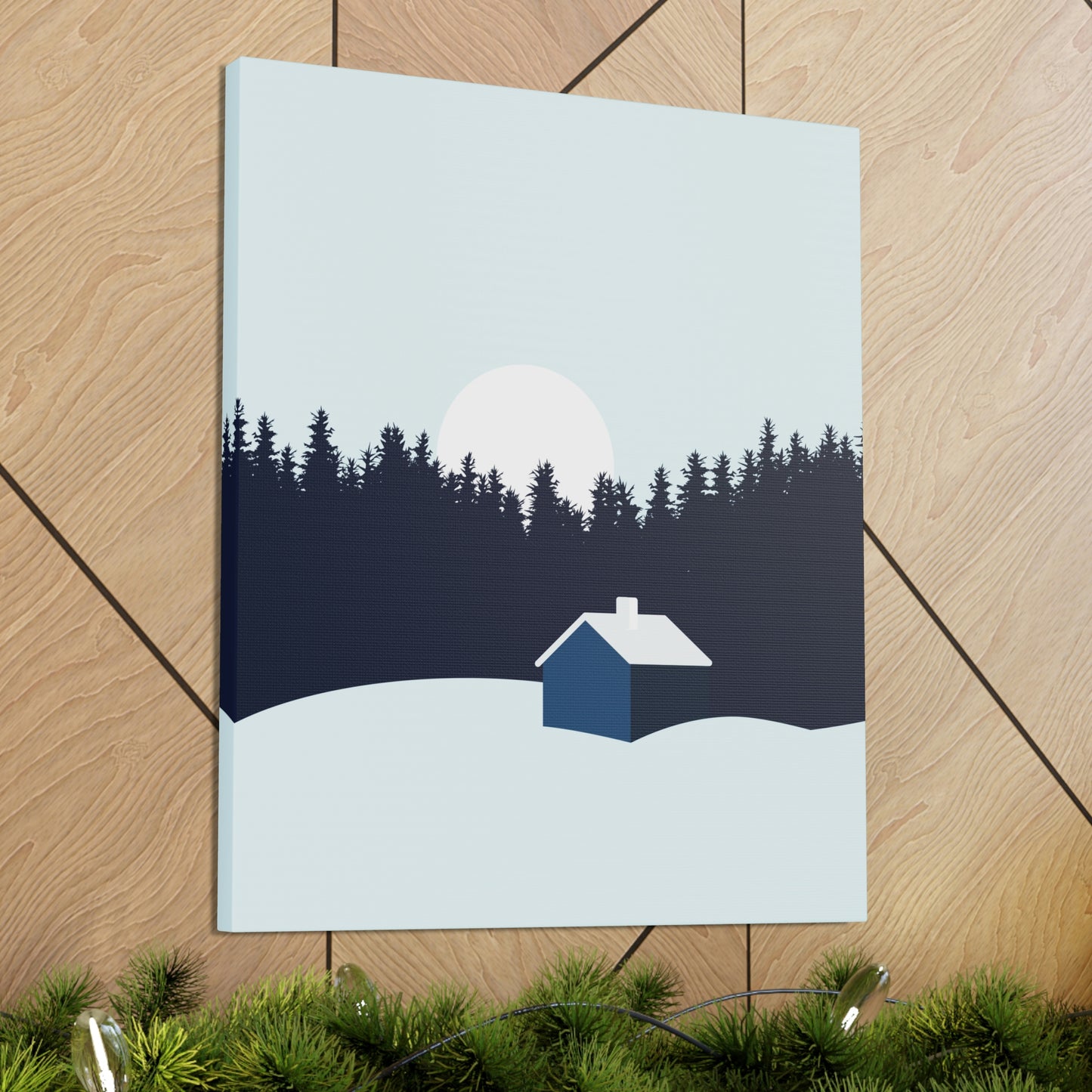 Frosty Morning Forest Minimal Aesthetic Classic Art Canvas Gallery Wraps