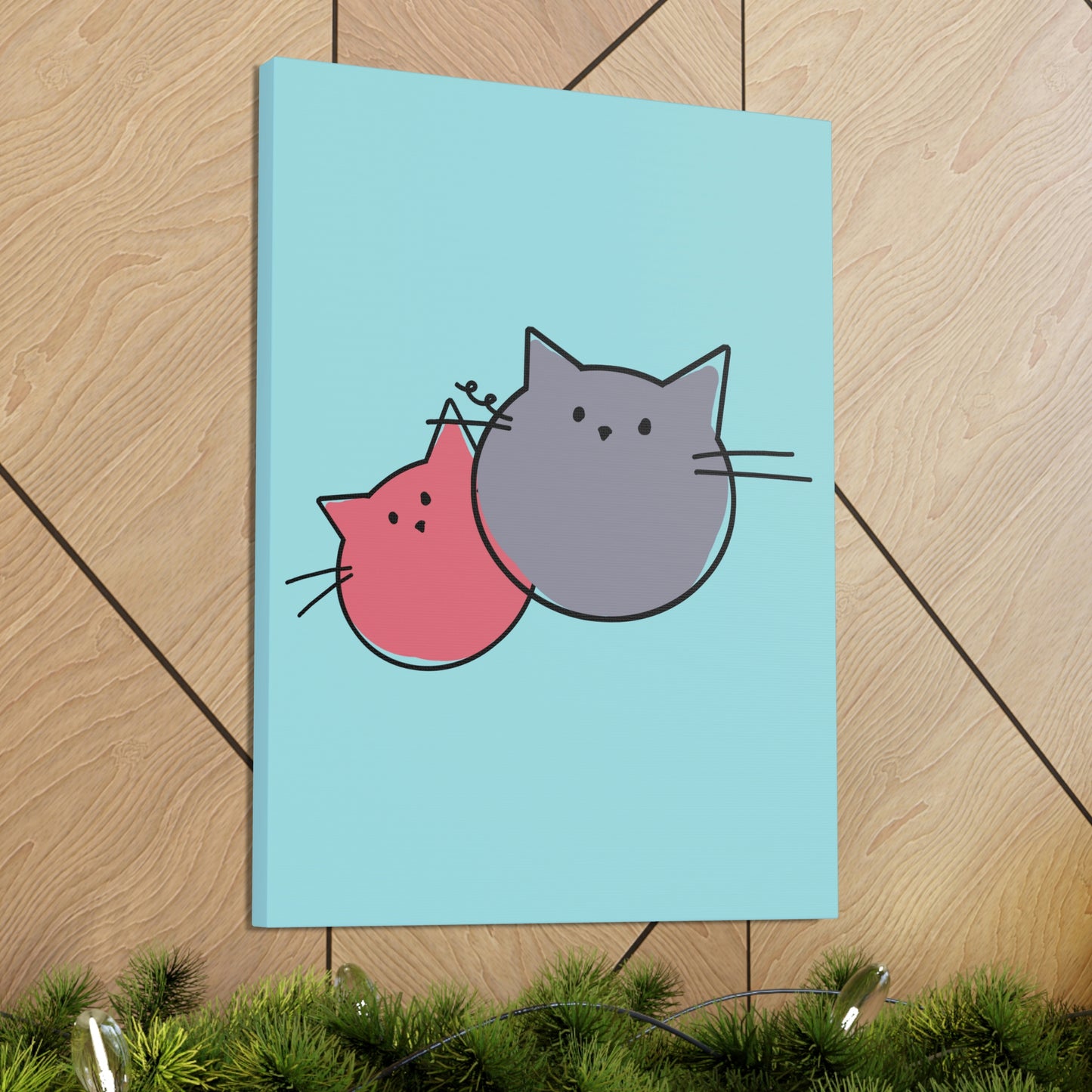 Funny Cartoon Cats Anime Meme Kawaii  Aesthetic Classic Art Canvas Gallery Wraps