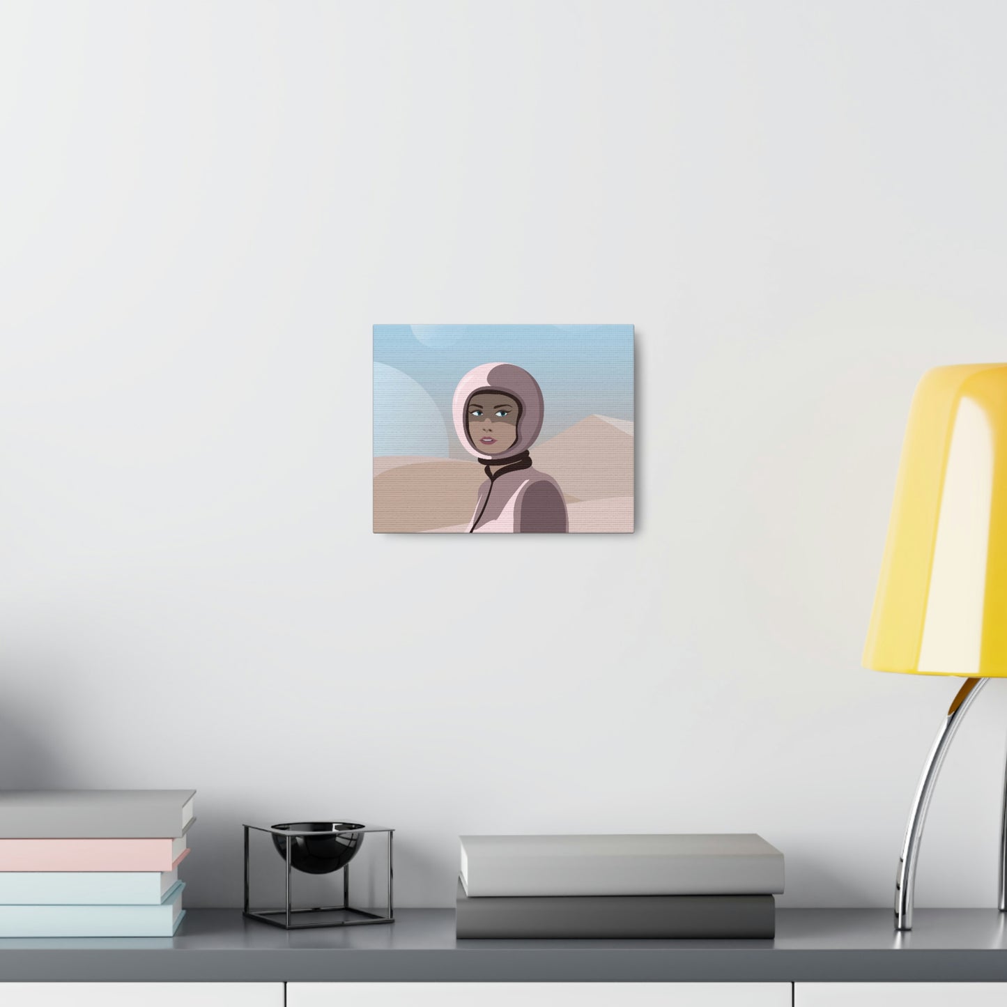 Astronaut Woman Aliens Minimal Aesthetic Classic Art Canvas Gallery Wraps