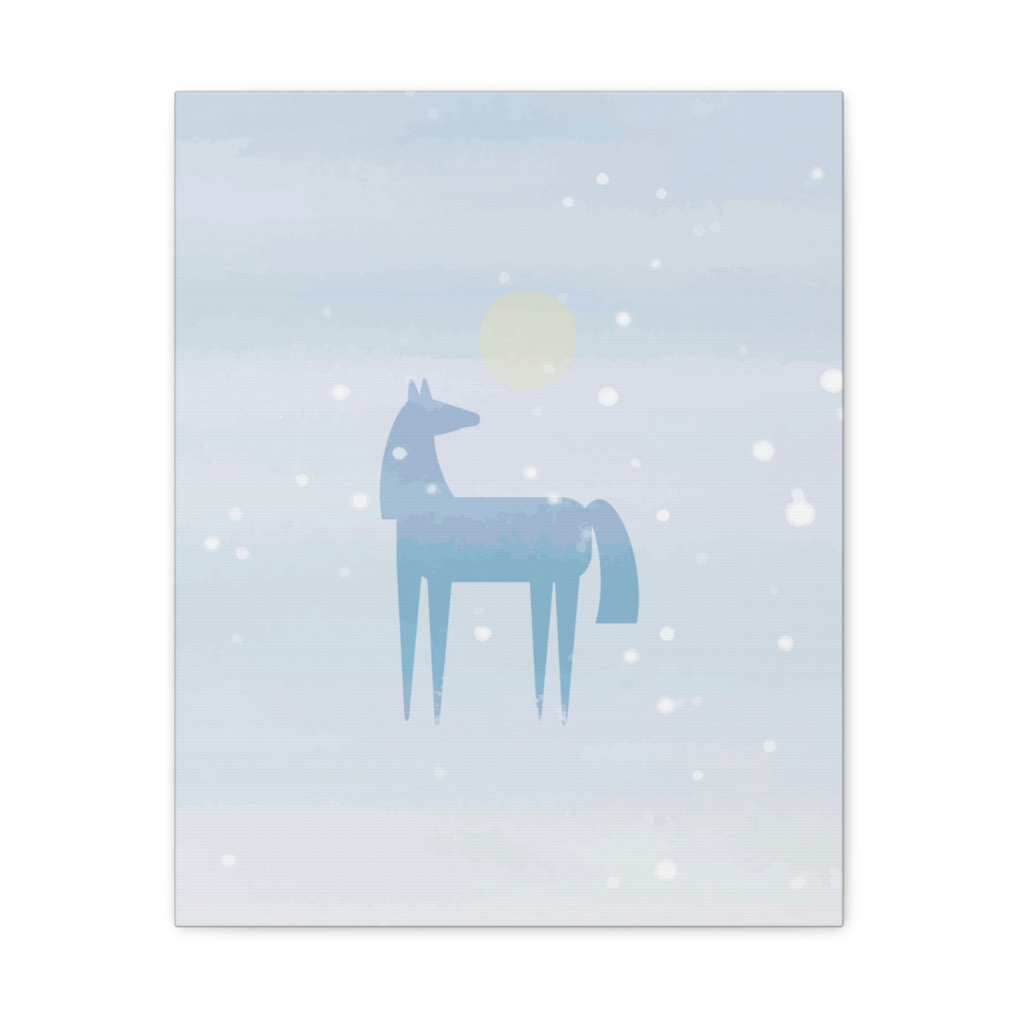 Horse Under the Snow Winter Landscape Art Aesthetic Classic Art Canvas Gallery Wraps