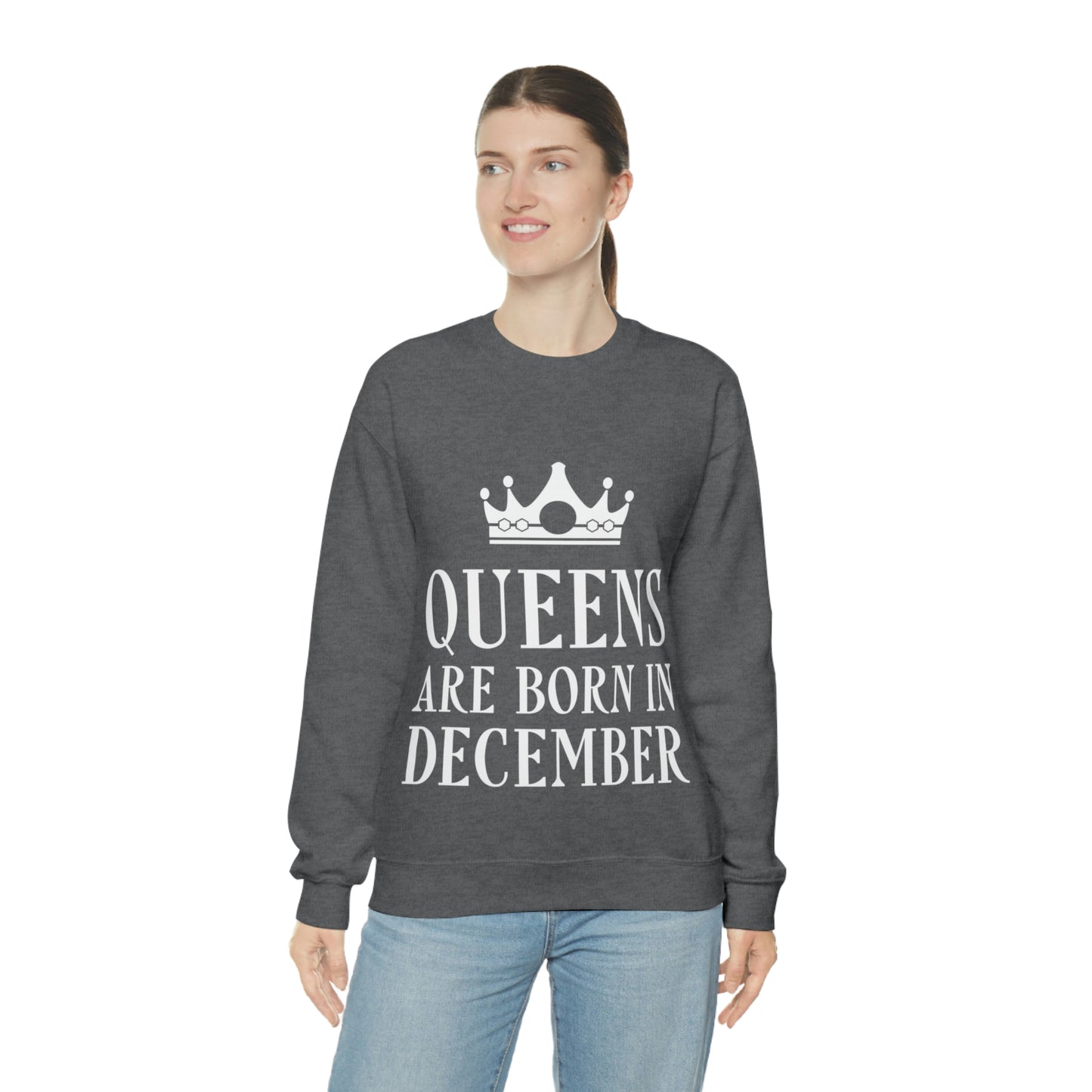 Queens Are Born in December Unisex Heavy Blend™ Crewneck Sweatshirt