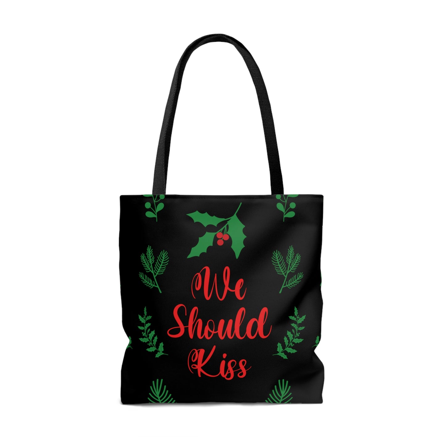 We Should Kiss Leaves Quotes AOP Tote Bag