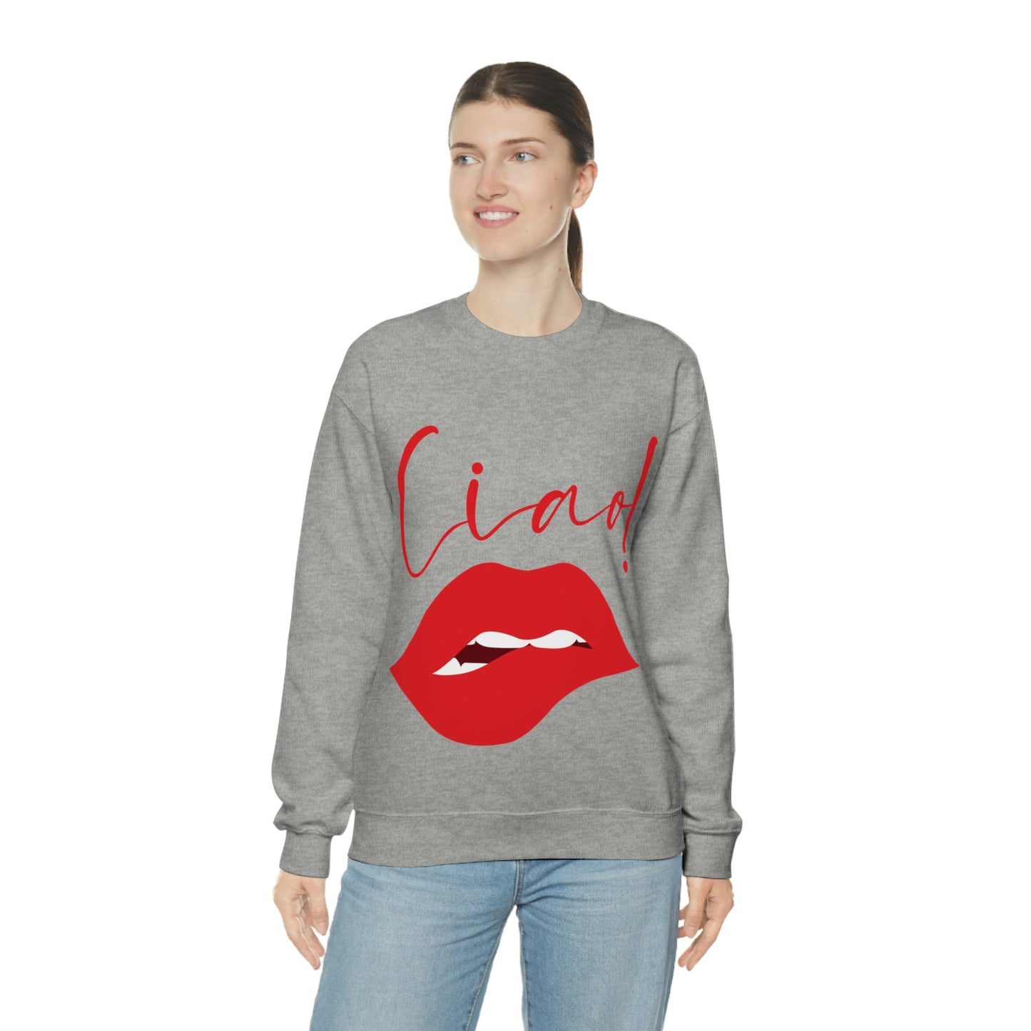 Ciao Hello Goodbye Red Lips Lipstick Unisex Heavy Blend™ Crewneck Sweatshirt