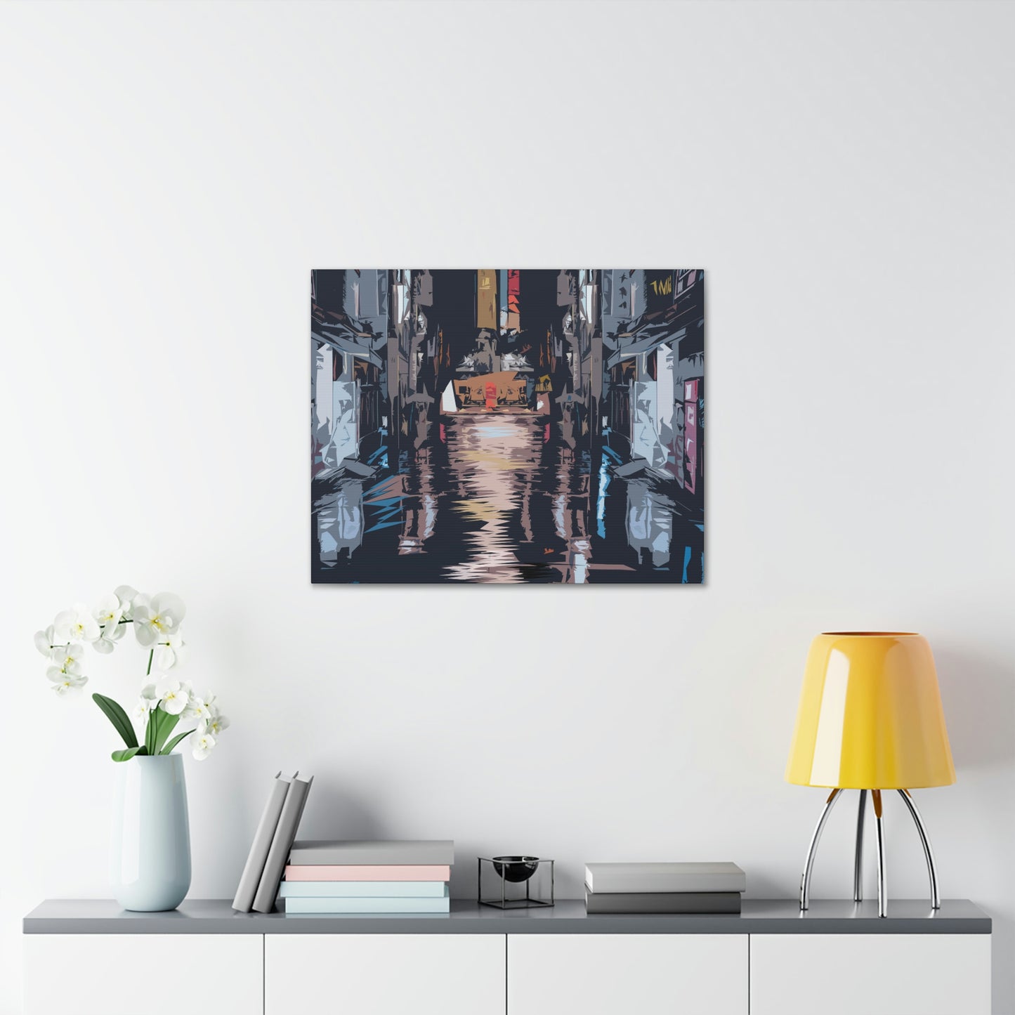 City Night Modern Abstract Classic Art Canvas Gallery Wraps