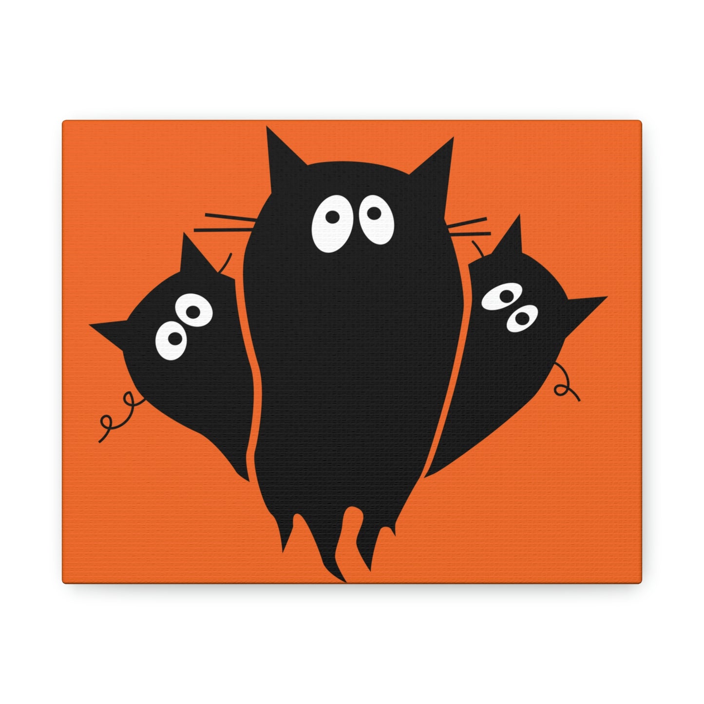 Funny Black Cats Lovers Watching Eyes Cartoon Halloween Meme Aesthetic Classic Art Canvas Gallery Wraps