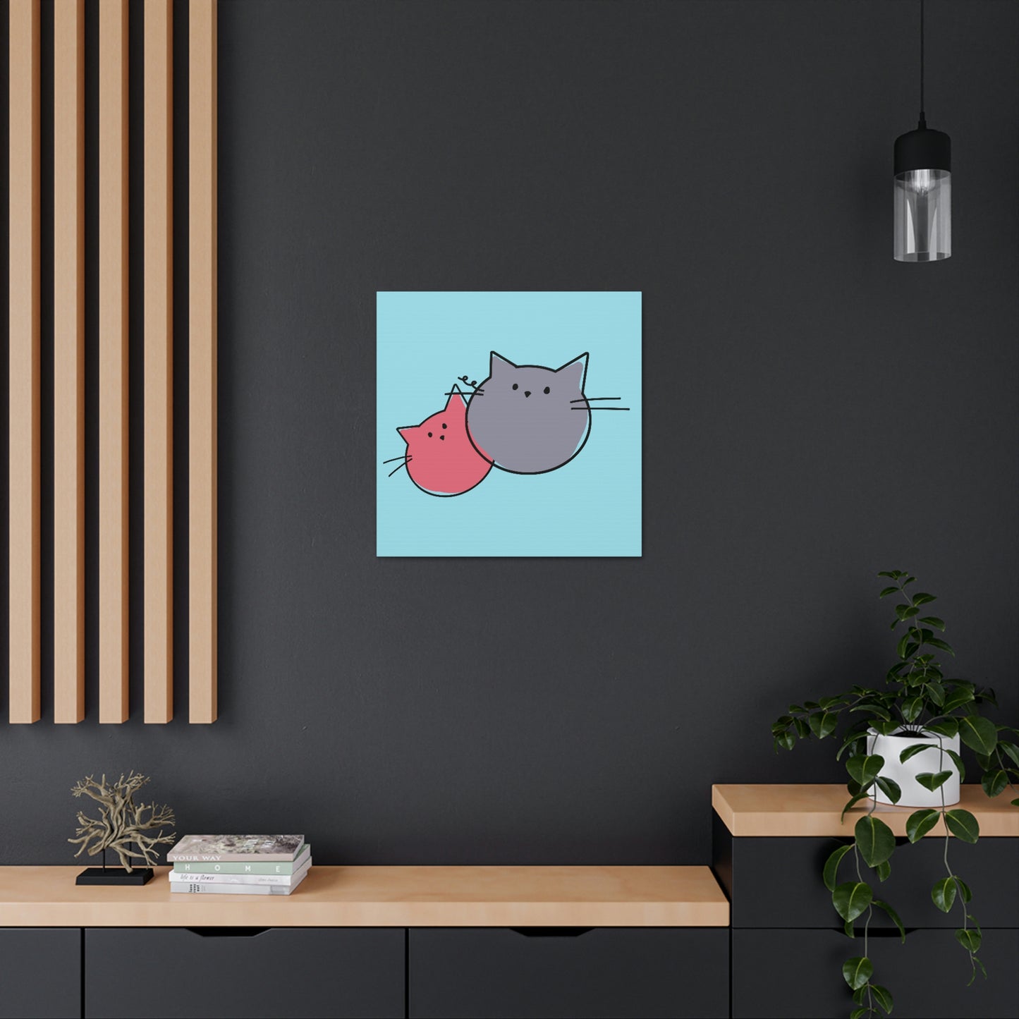 Funny Cartoon Cats Anime Meme Kawaii  Aesthetic Classic Art Canvas Gallery Wraps