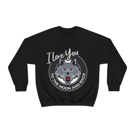 Love You To The Moon And Back Classic Wolf Stars Unisex Heavy Blend™ Crewneck Sweatshirt