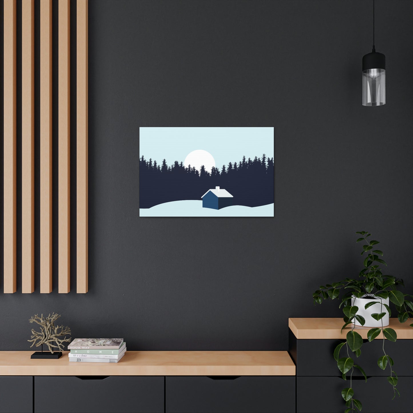 Frosty Morning Forest Minimal Aesthetic Classic Art Canvas Gallery Wraps